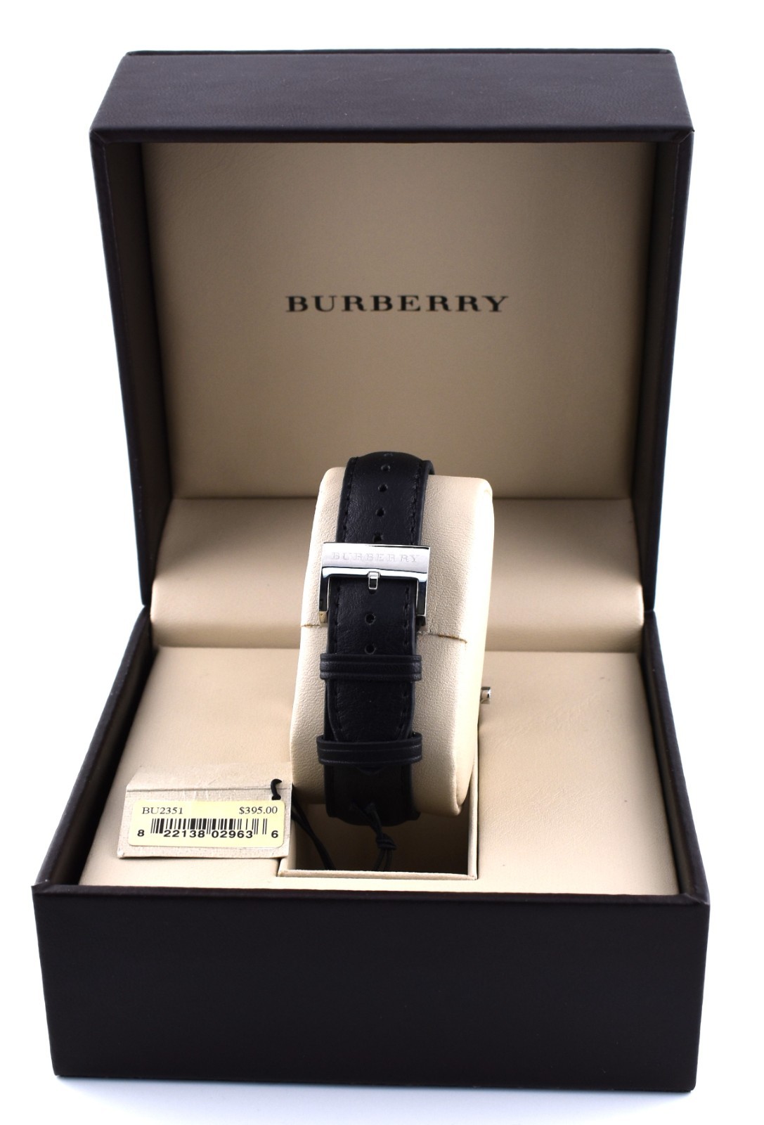Burberry BU2351 Slim Men’s Watch 40mm Swiss Quartz Black Leather Auth