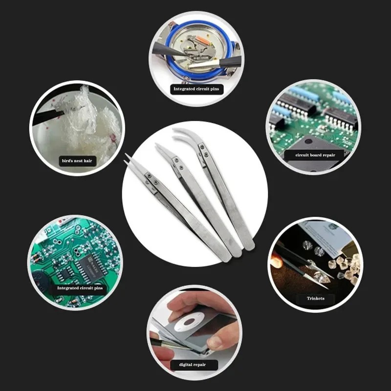Ceramic Tip Soldering Tweezers Anti Static Heat Resistant Precision Repair Tool