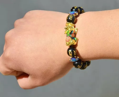 Feng Shui Obsidian Pixiu Wealth And Luck Bracelet for Women & Men,Chinese Knot