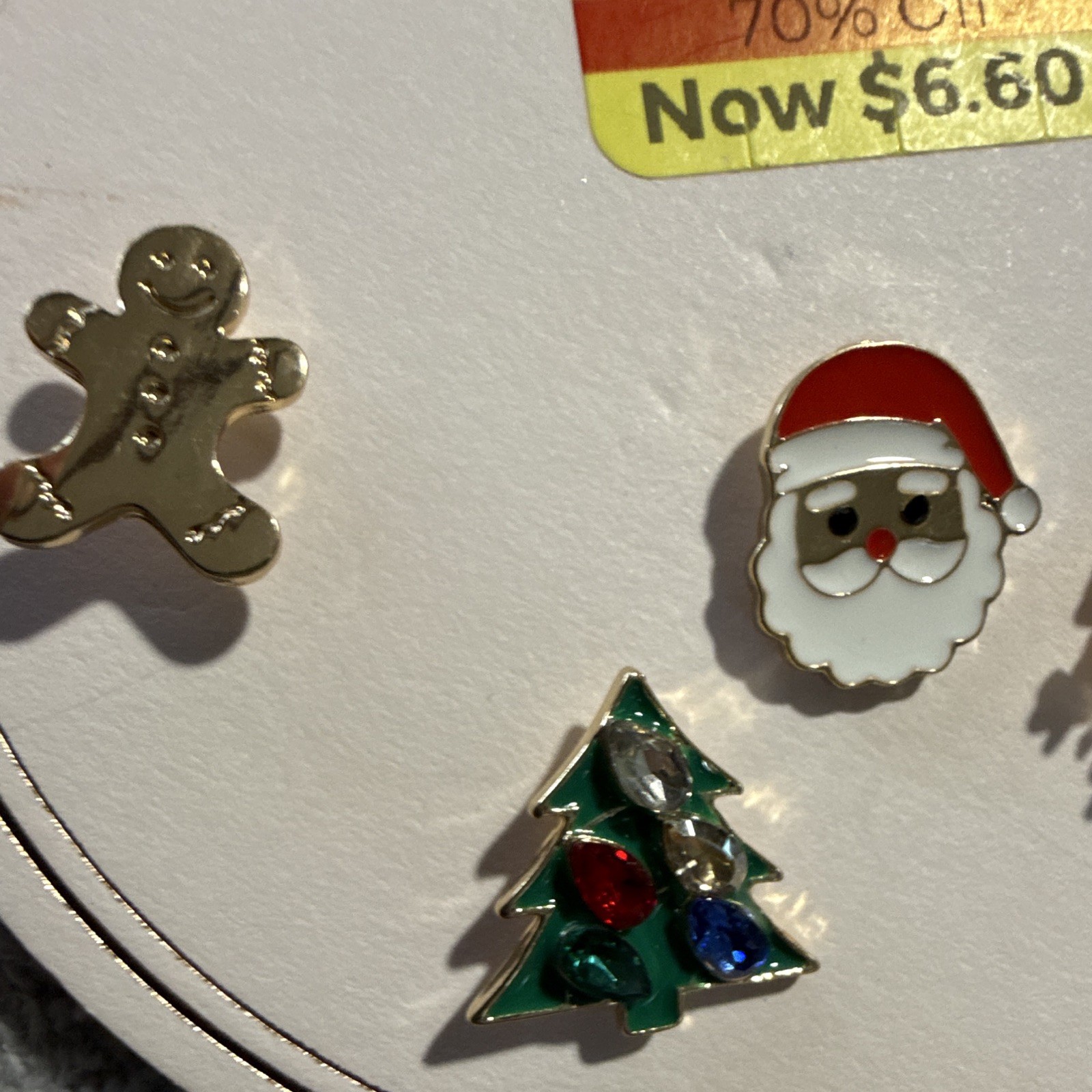 LC Lauren Conrad Gold Tone Enamel Pin Set of 5 Christmas Holiday Assorted