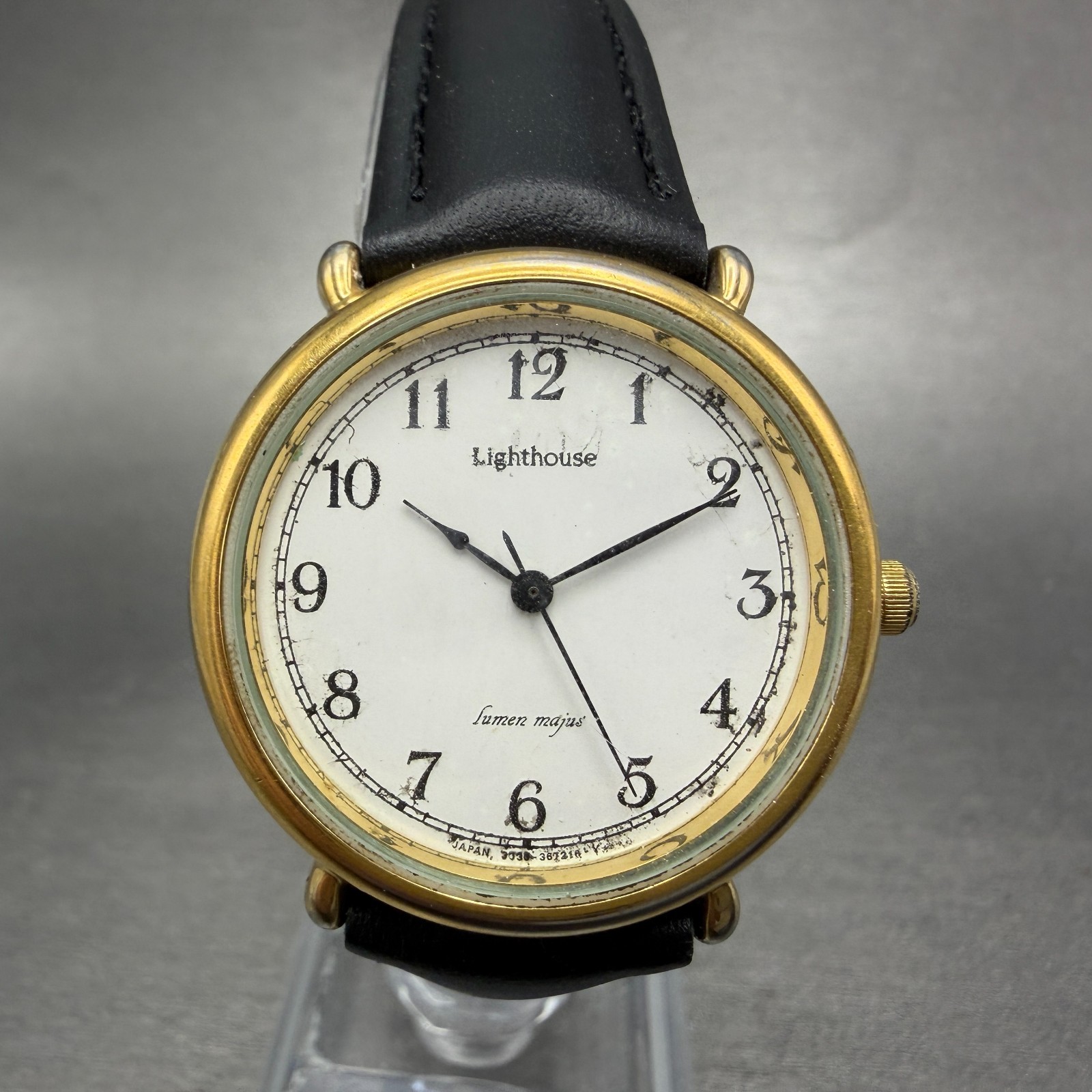 Citizen Lighthouse Watch Men 32mm White Dial Gold Round 3630-363086 New Bat