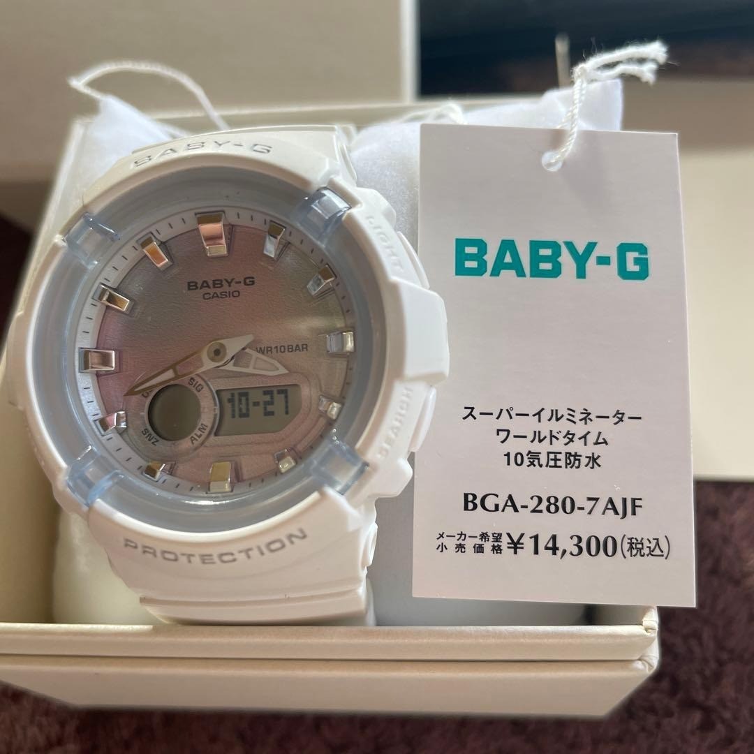 Casio Baby-G BGA-280-7AJF White Analog Digital Ladies Watch 100m Water NEW Japan