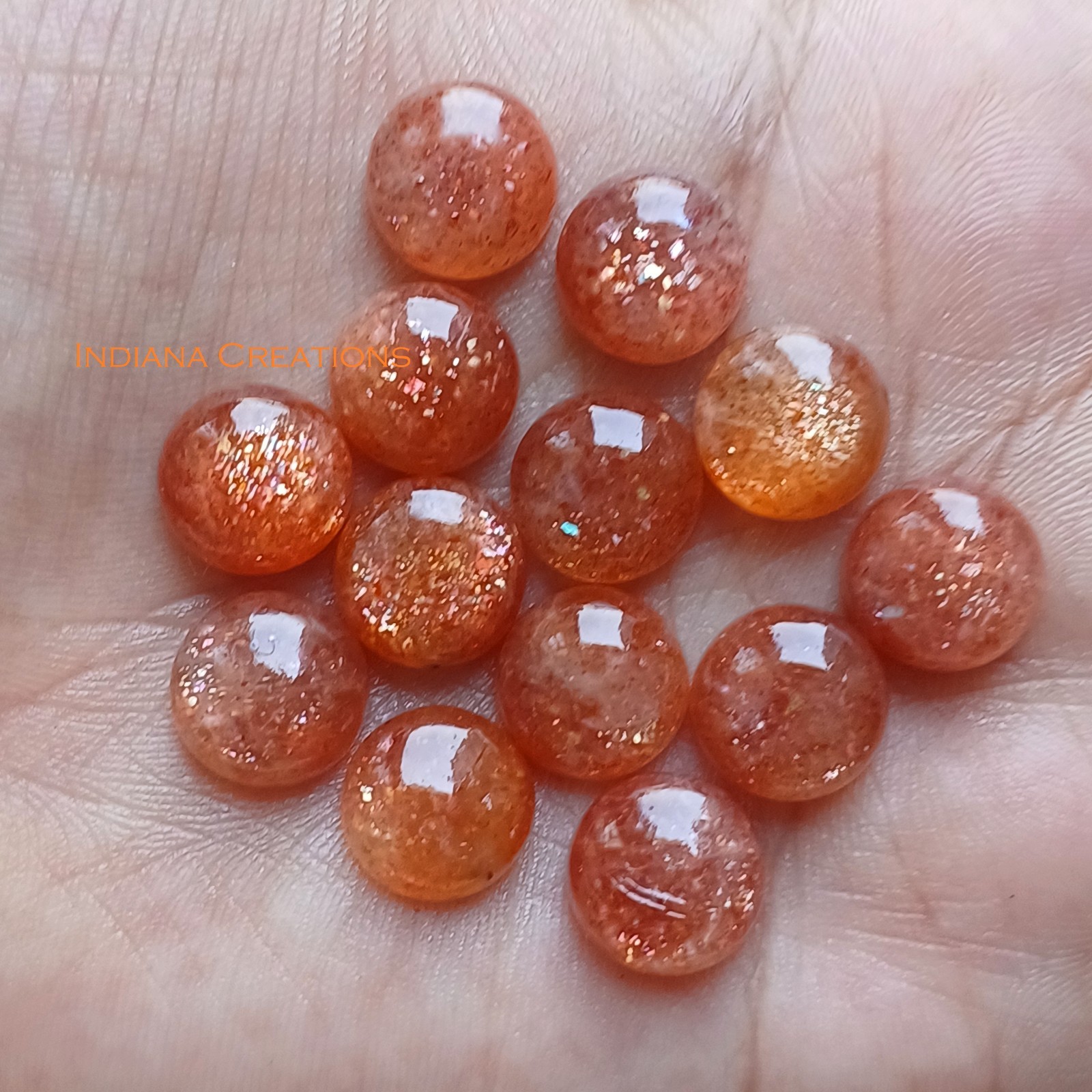 Natural Sunstone Round Cabochon 5mm To 15mm Loose Gemstone