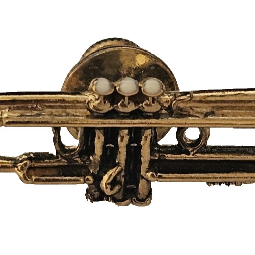VTG Future Primitive Gold Tone Trumpet Musical Instrument Pin Museum Quality