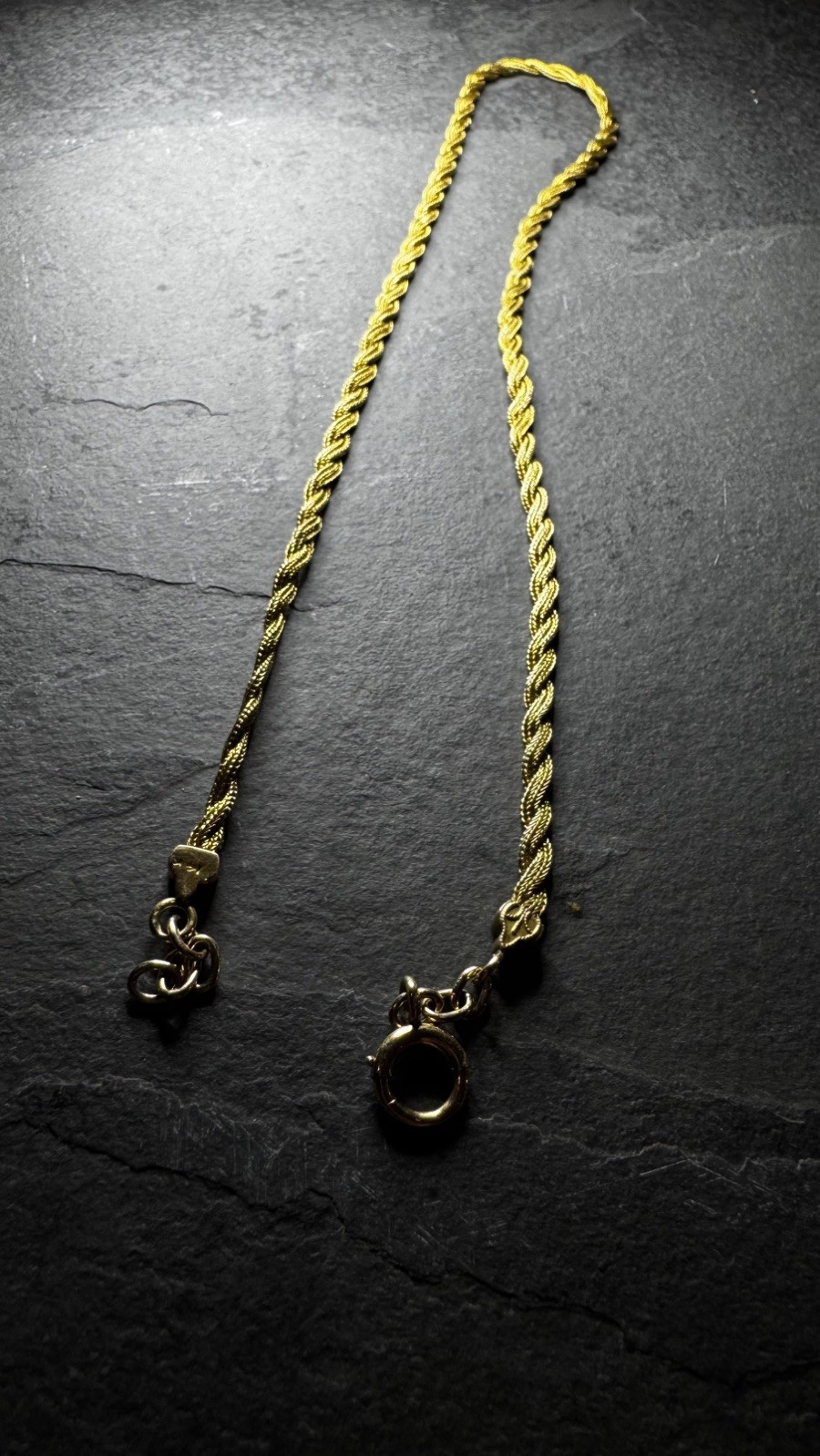 14k Solid Yellow Gold Braided Foxtail Wheat Necklace Pendant Chain 16” 4mm