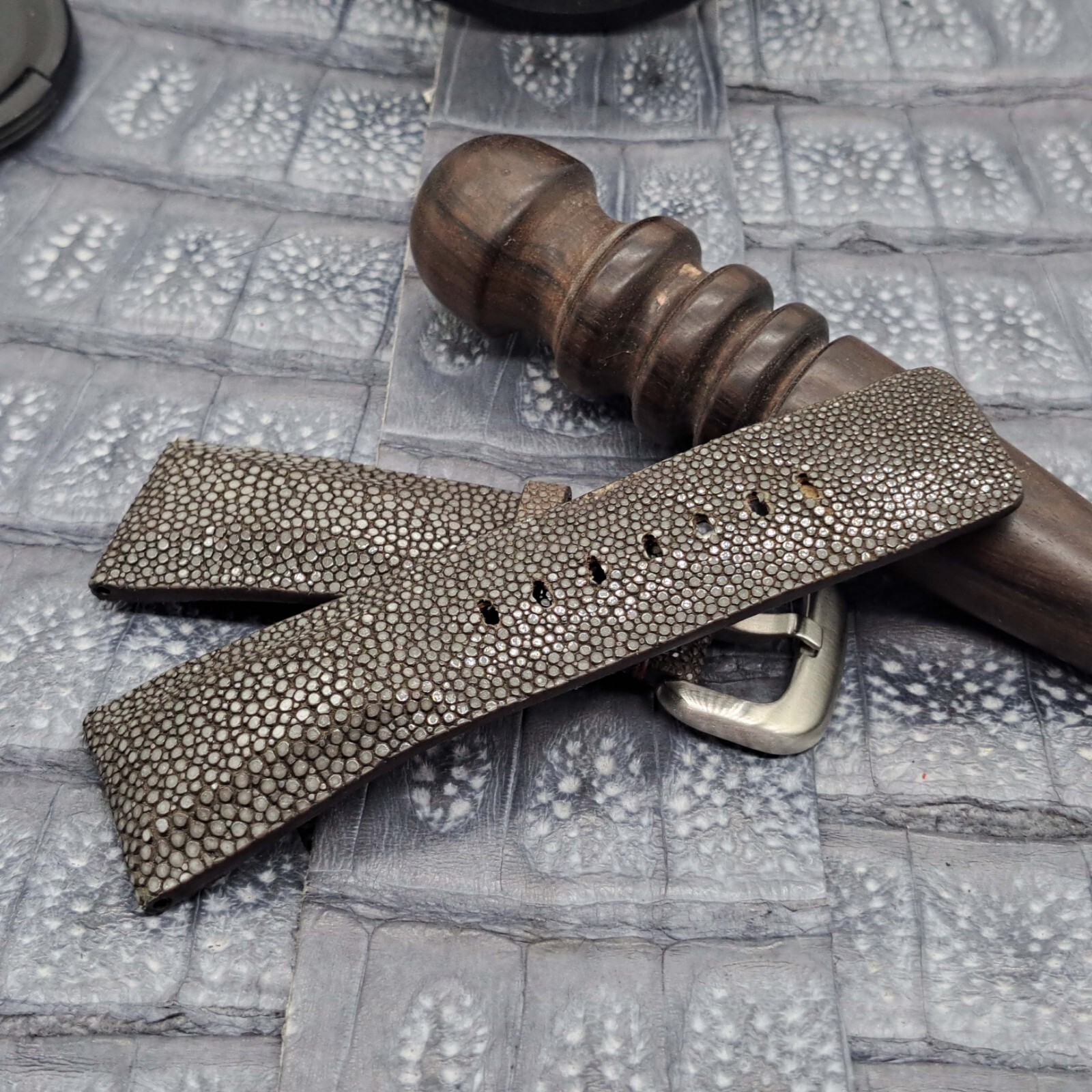 28mm/24mm Stingray Leather Watch Band Bespoke Exotic Leather Minimalist Design