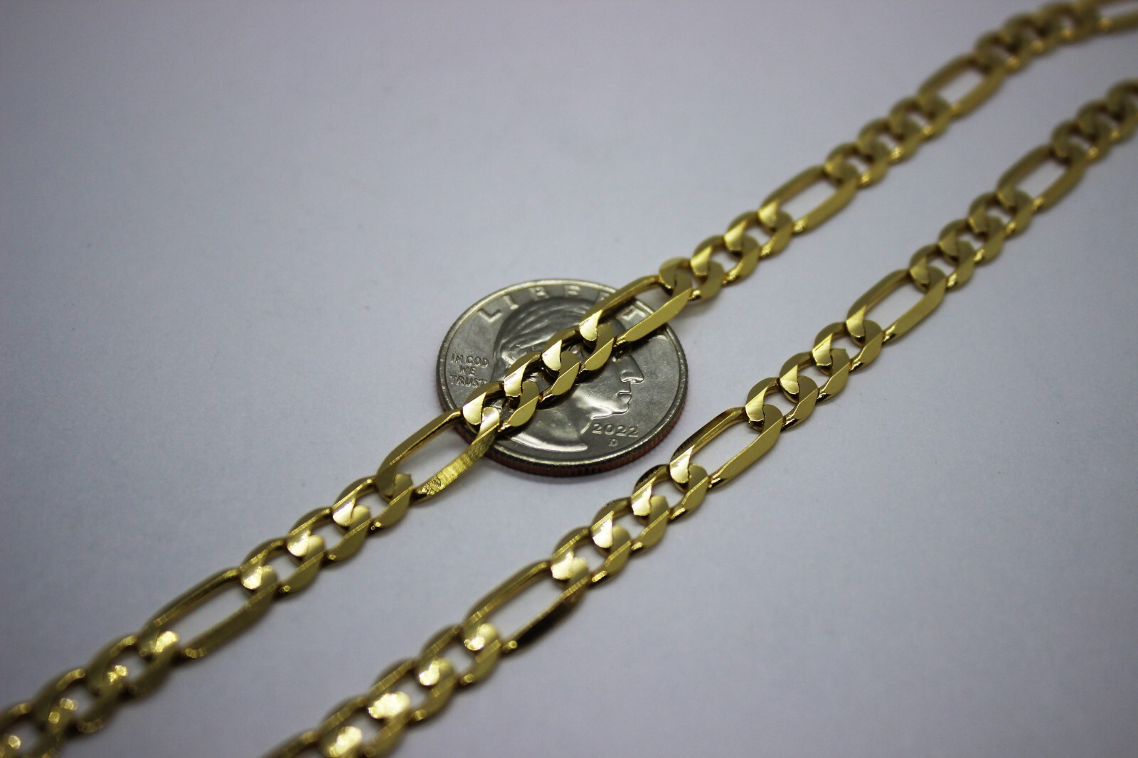 10k Solid Yellow Gold Figaro Necklace Chain Bracelet 3mm – 10.2mm 7″ – 30″