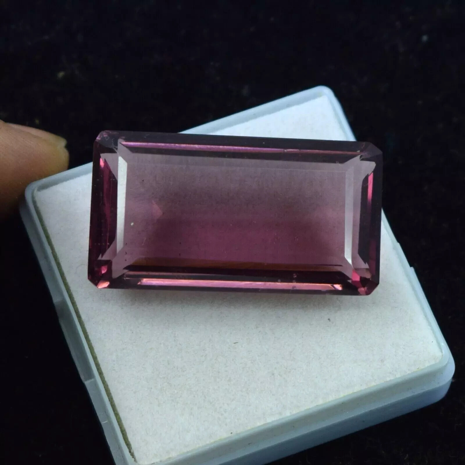 Emerald Shape 58.85 Ct Certified NATURAL Pinkish Amethyst Loose Gemstone