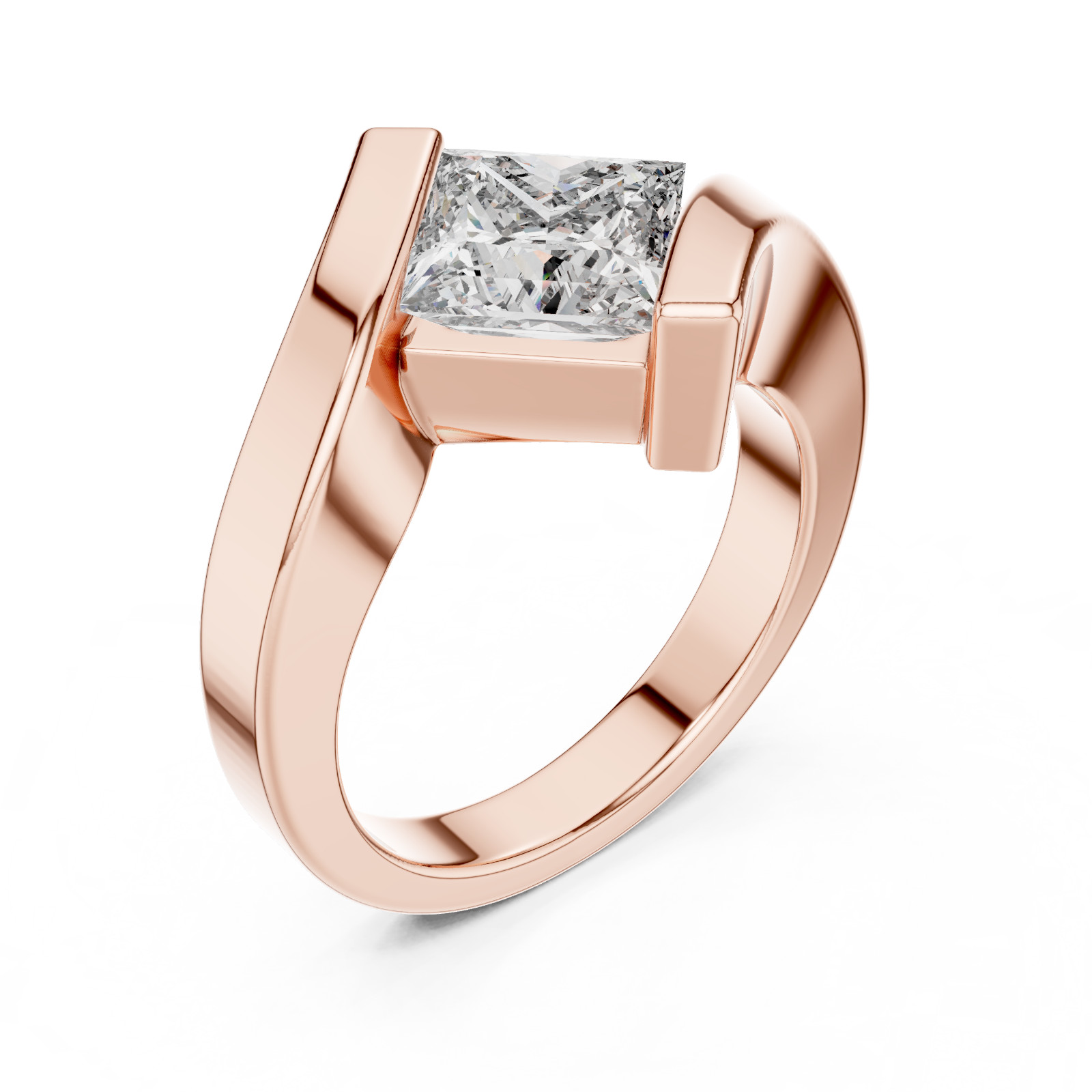 2 Gm Lab Grown Diamond Engagement Ring Luxury 925 Silver Jewelry Gift For Her