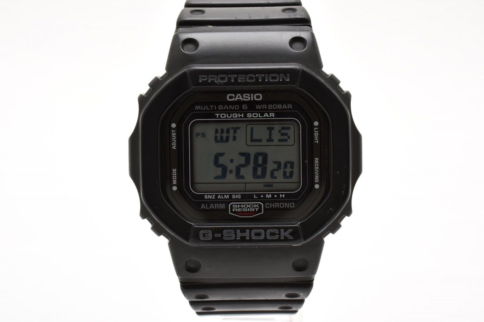 CASIO G SHOCK GW 5000 Tough Solar Radio Clock Digital Wristwatch Black LCD Stain