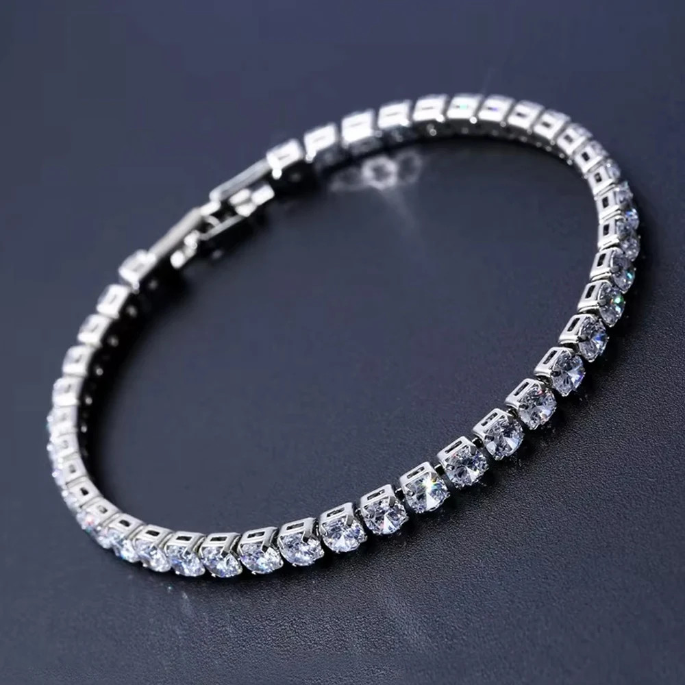 Women’s Tennis Bracelet 925 Sterling Silver Moissanite Wedding Jewelry Gift