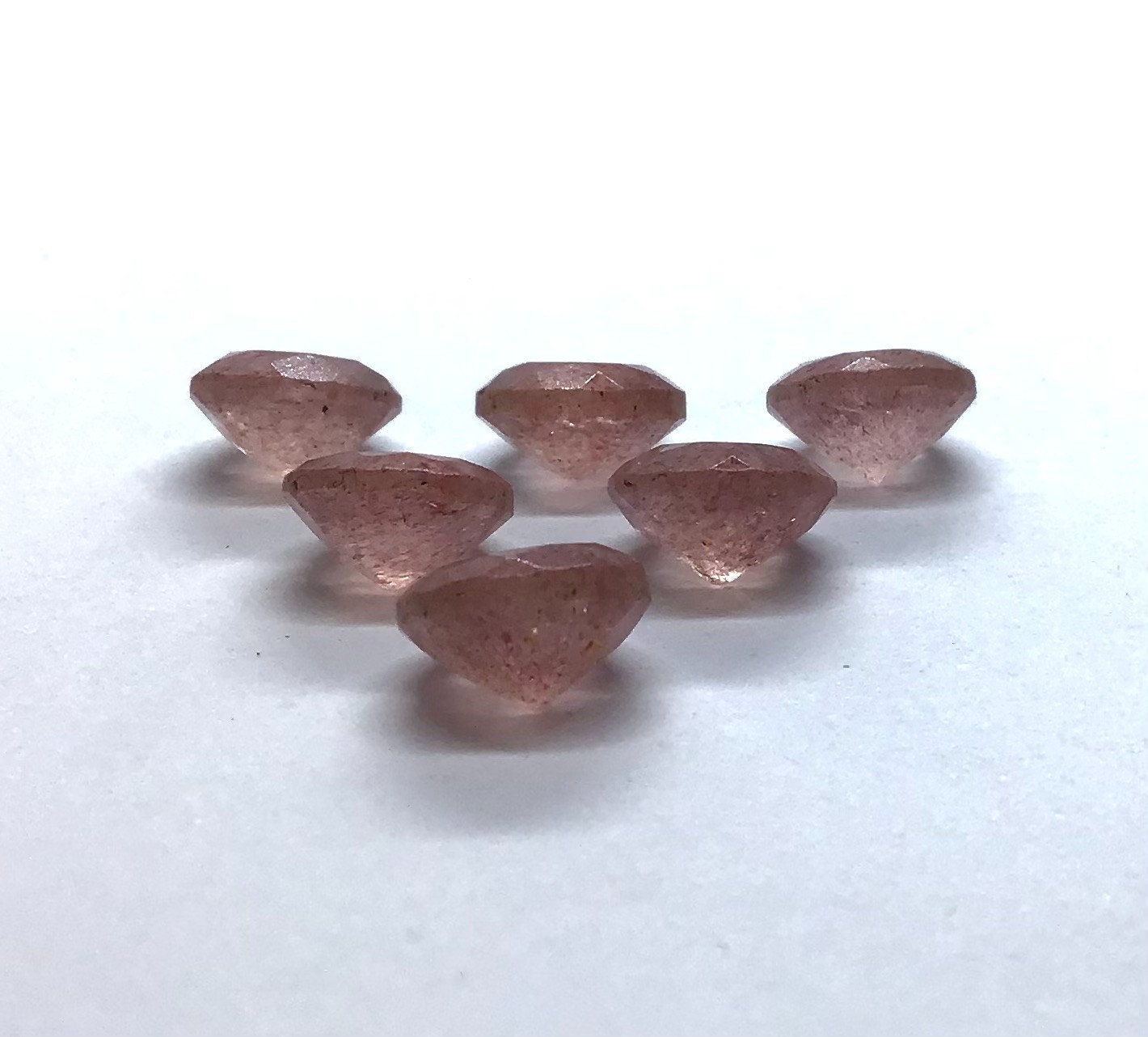 Pink Strawberry Round Cut Natural Quartz Loose Gemstone For Making Jewelry