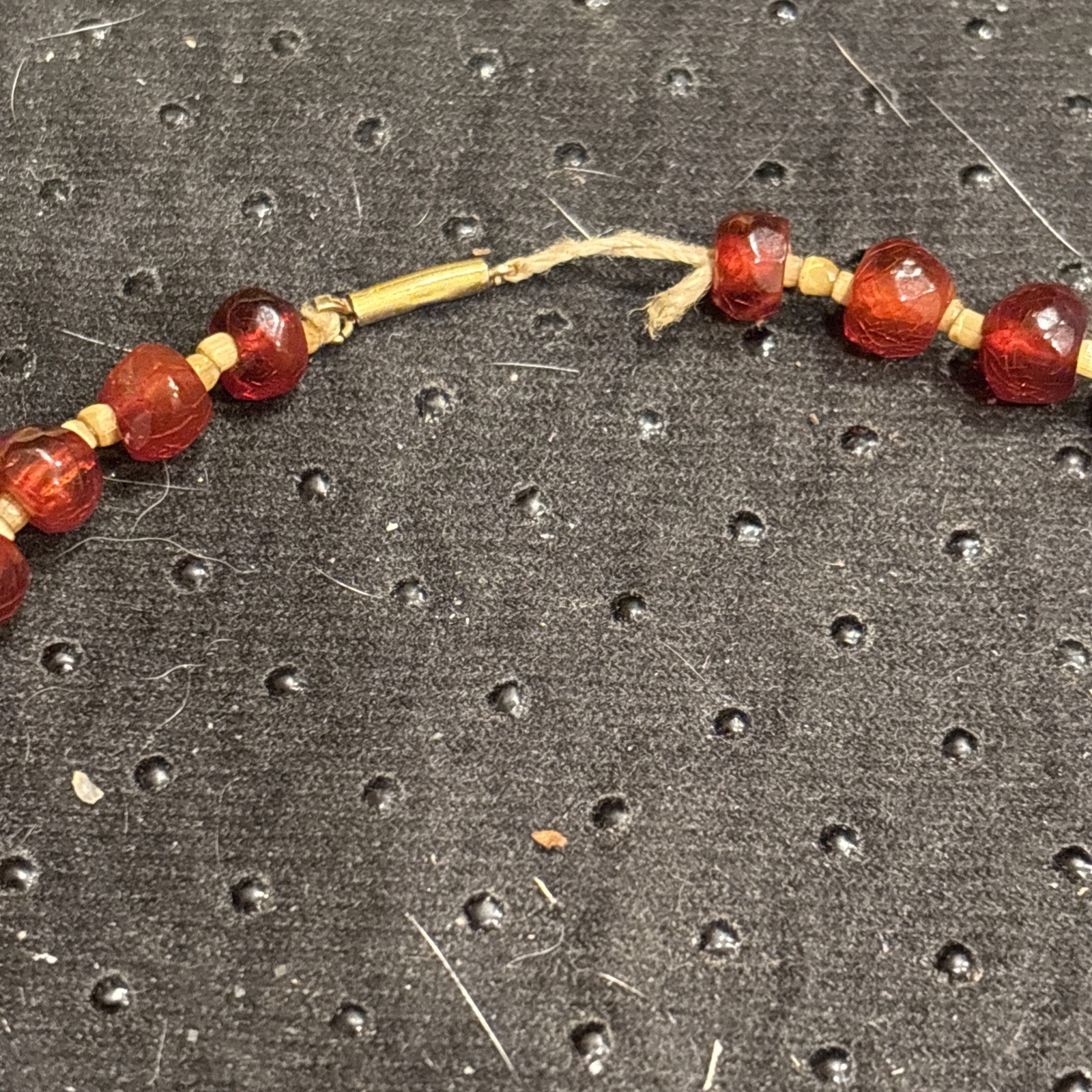Stunning Rare 48 Faceted Amber Bead Necklace – With Insect Inclusions