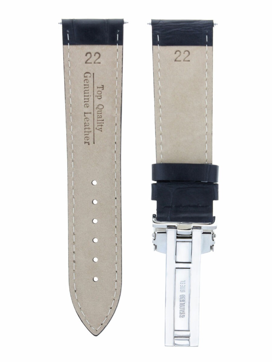 17-24MM LEATHER WATCH BAND STRAP FOR CARTIER TANK FRANCAISE DEPLOYMENT CLASP