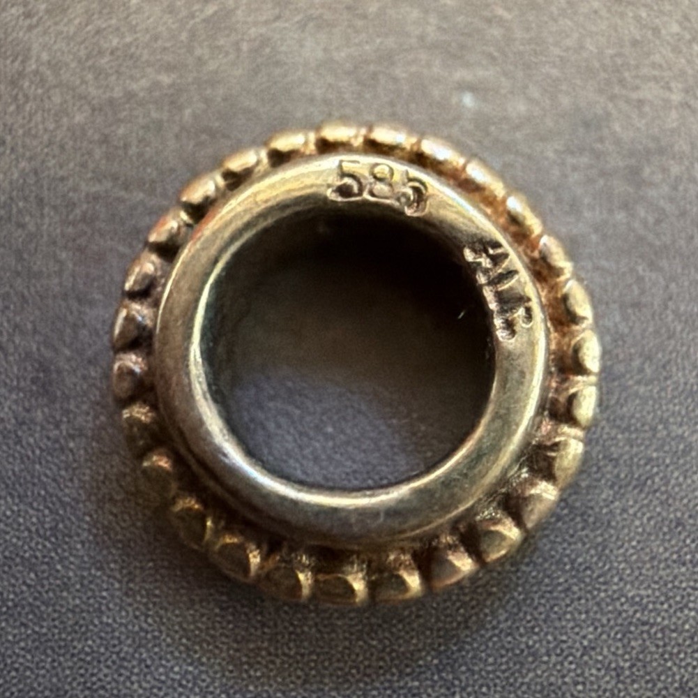 Pandora ALE Sun Spacer Charm 14k Gold Marked 585 Retired Bead