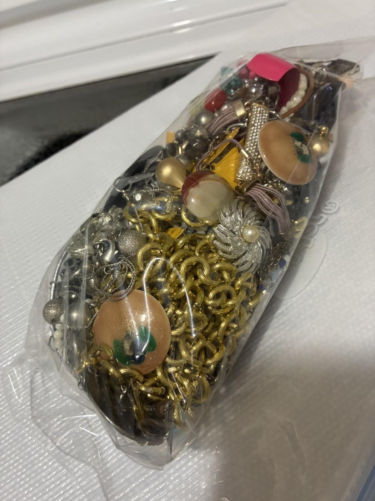 Mixed Costume Jewelry Lot Unsorted Variety Bag 1.48lb lot #4