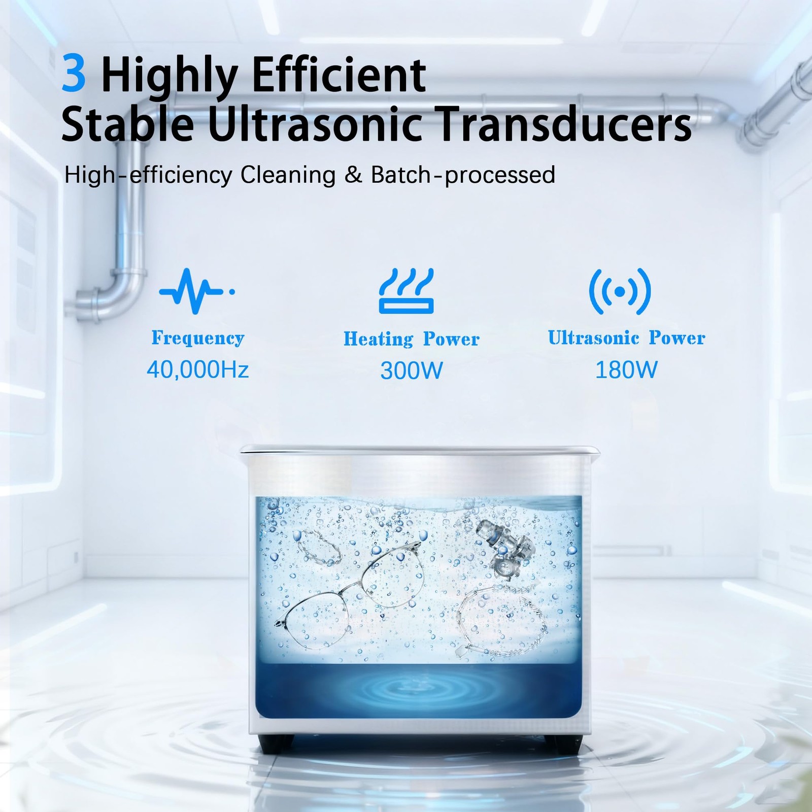 6L Ultrasonic Cleaner with Heater and Digital Timer, 40kHz 180W Professional …