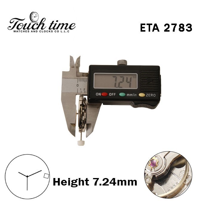 ETA 2783-Automatic Movement-White Date Disk At 3-Horizontal-H:7.24mm-3 Hands