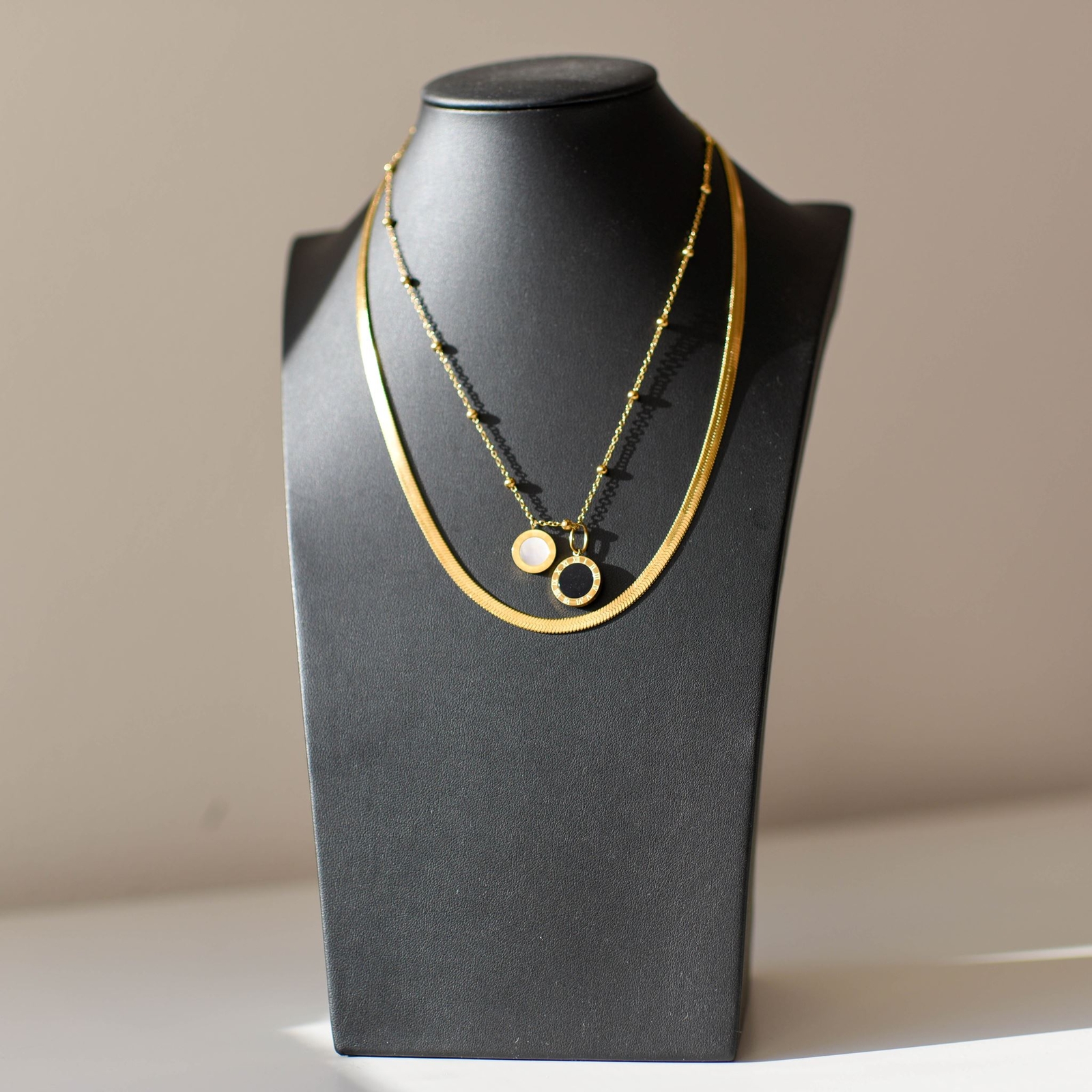 Layered Snake Chain Pendant Necklace