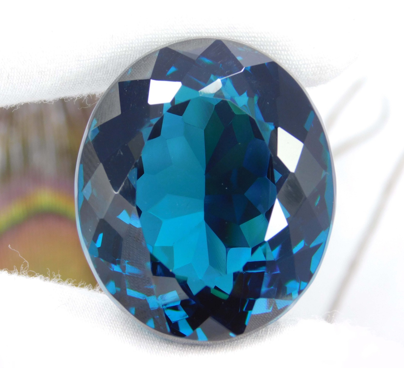 CERTIFIED 128.90 Ct Natural Kenya Blue Tsavorite Garnet Oval Cut Gemstone