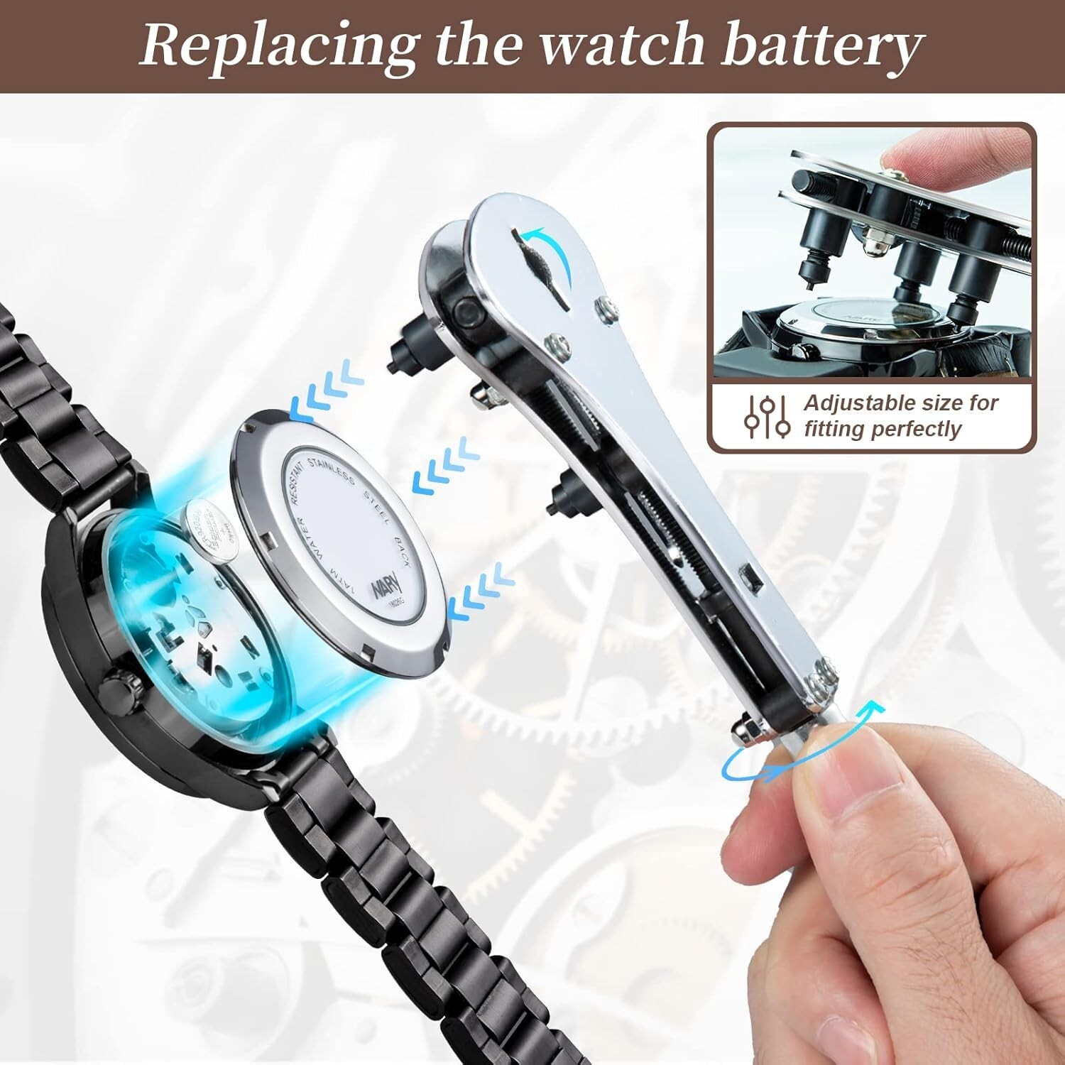 Watch Repair Kit Professional Watch Battery Replacement Tool, Watch Removal Tool