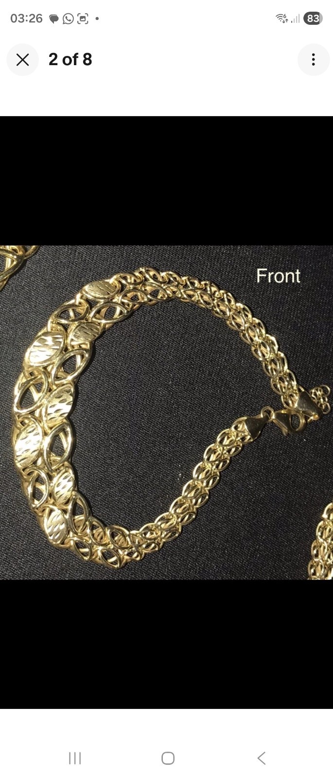 9ct Real Yellow Gold Big Look Bracelet Hallmarked 375 , 5.7grams