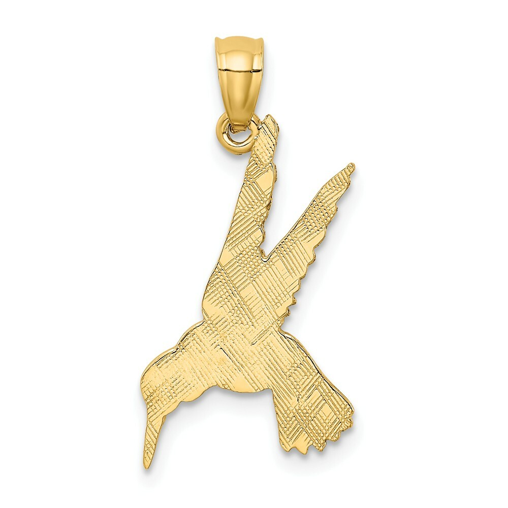 YELLOW GOLD DIAMOND CUT DIE STRUCK HUMMINGBIRD CHARM