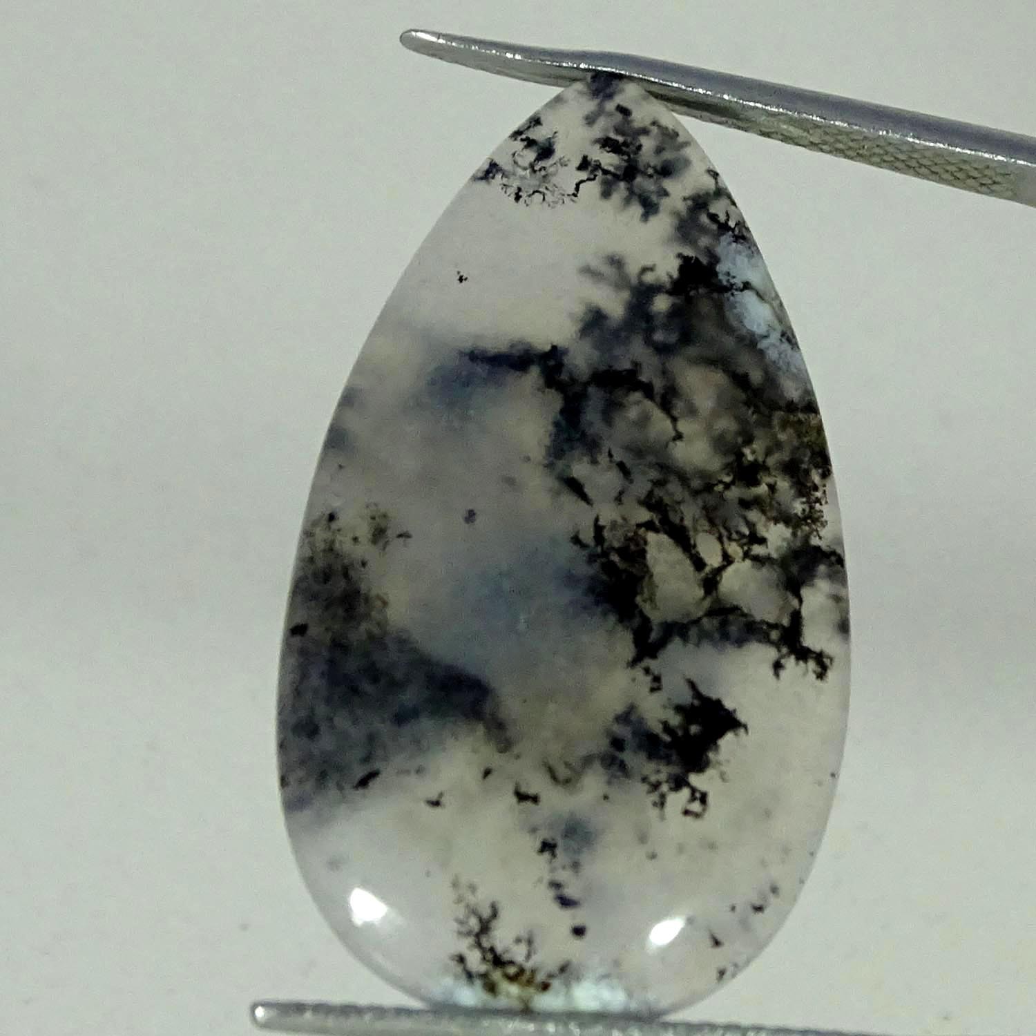 20.50Cts 100% Natural Dendrite Opal Pear Cabochon Gemstone 17X31X4MM