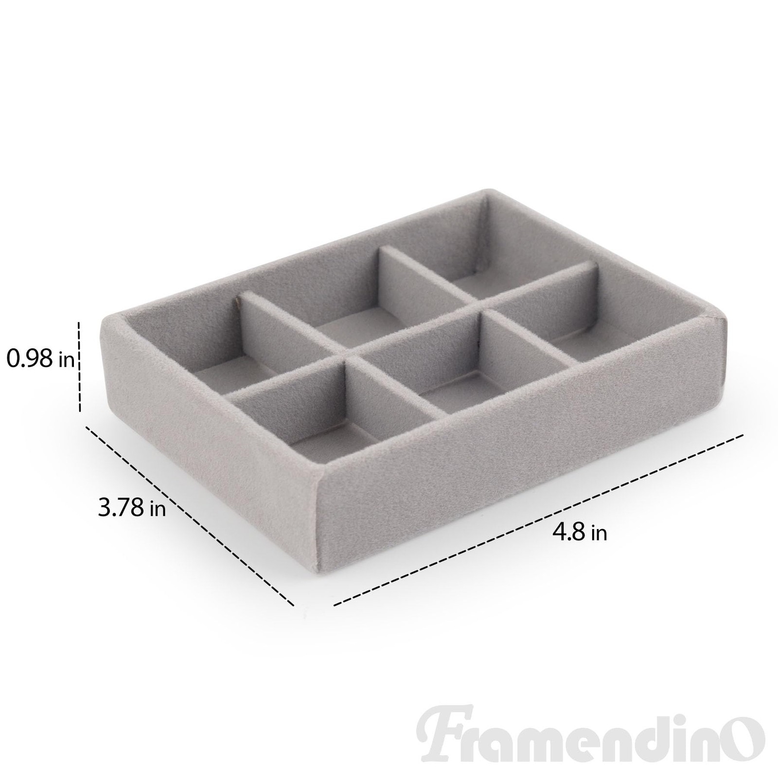 Framendino, 4 Pack Jewelry Tray Ring Display Case Stackable Organizer Trays D…