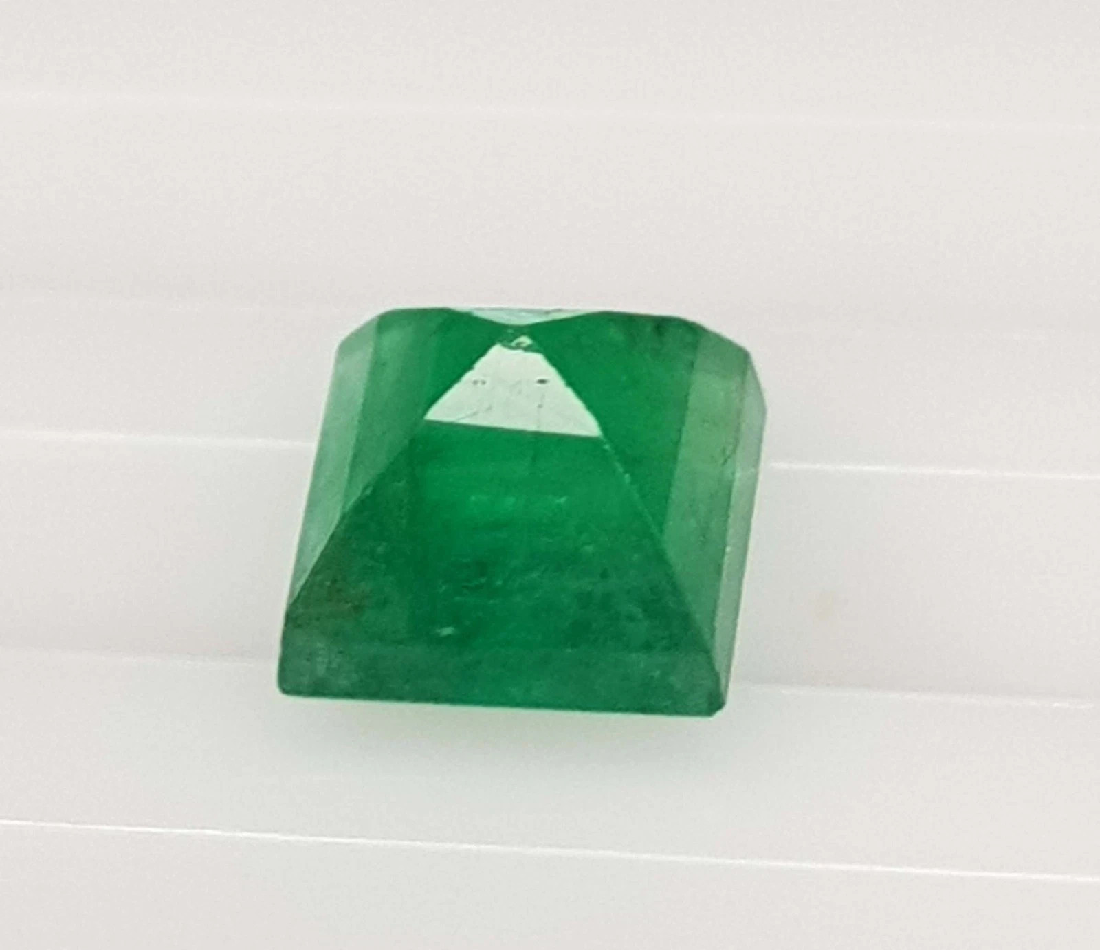 Natural 6.60+ Ct Zambian Green Emerald GIE Certified Princess Cut Loose Gemstone