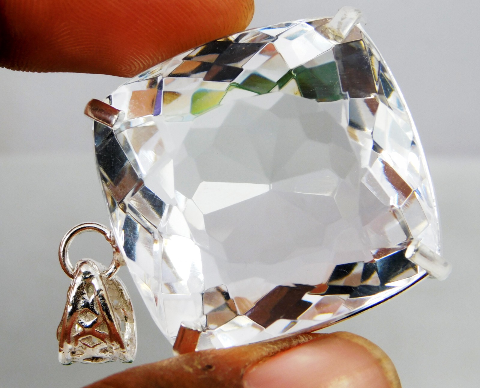 Certified 130.80 Ct Natural White/Colorless Topaz Cushion Cut Pendant Gemstone