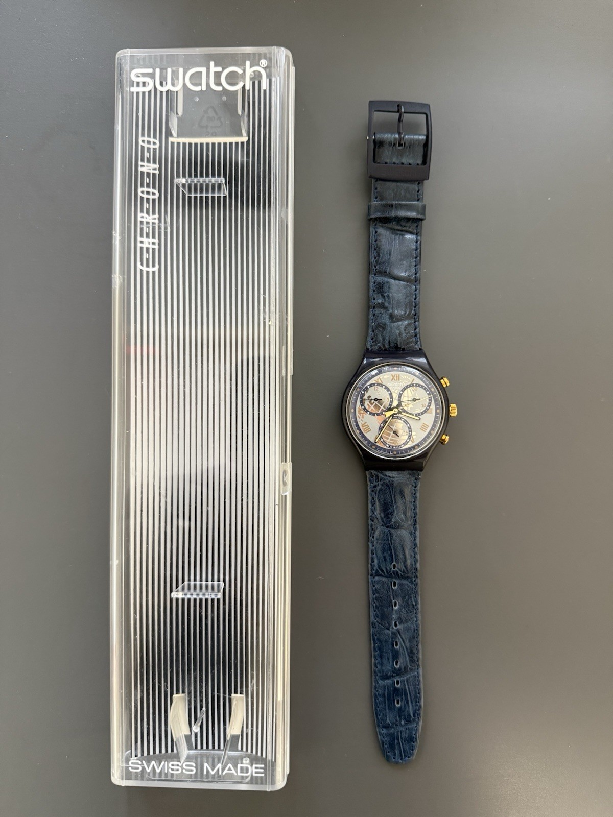NOS Vintage Swatch “Timeless Zone” Chronograph Ref. SCN104 Unisex Wristwatch