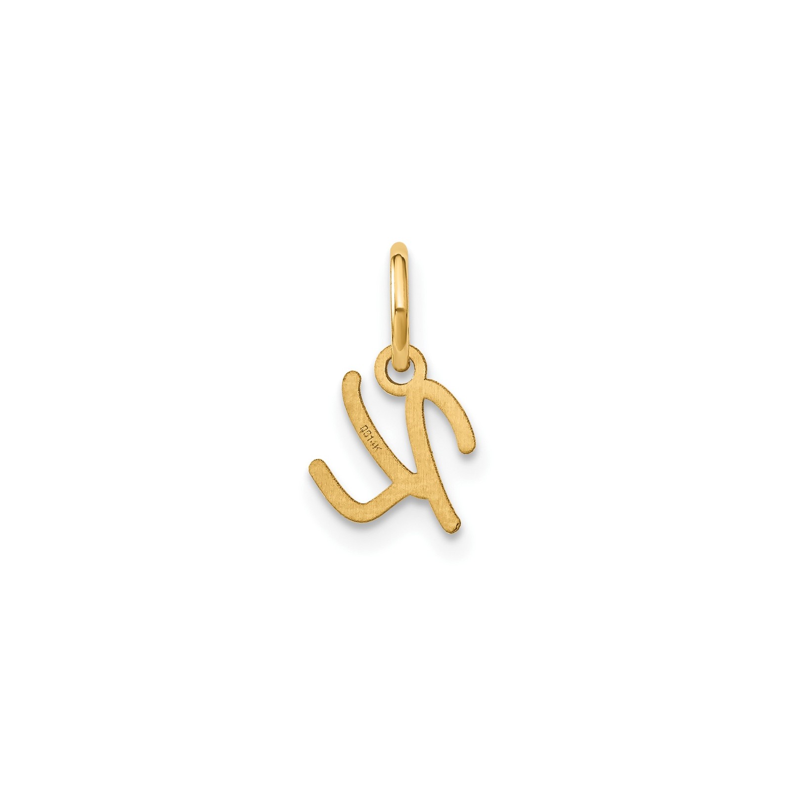 14k Yellow Gold Initial K Script Letter Pendant Charm Monogram Jewelry