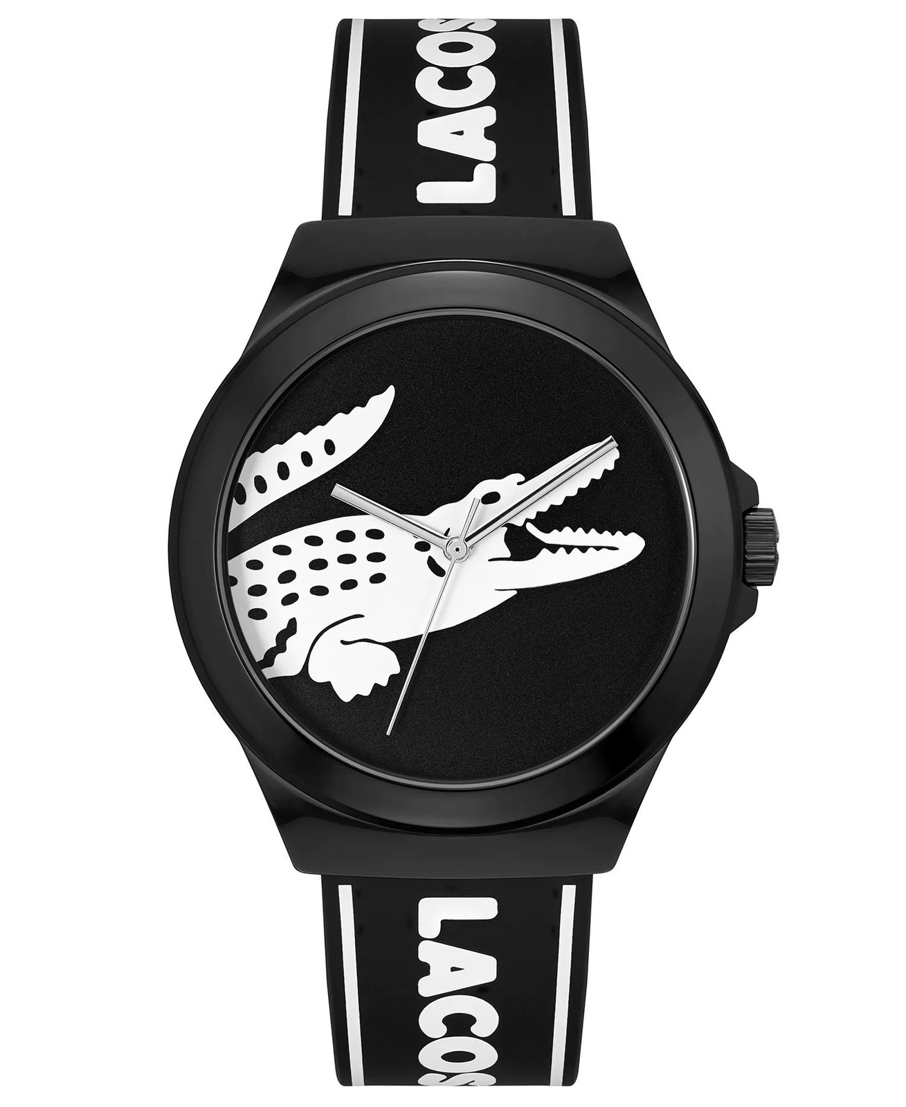 Lacoste 2011185 NeoCroc Men’s Iconic Quartz Unisex Watch 42mm, Black/White