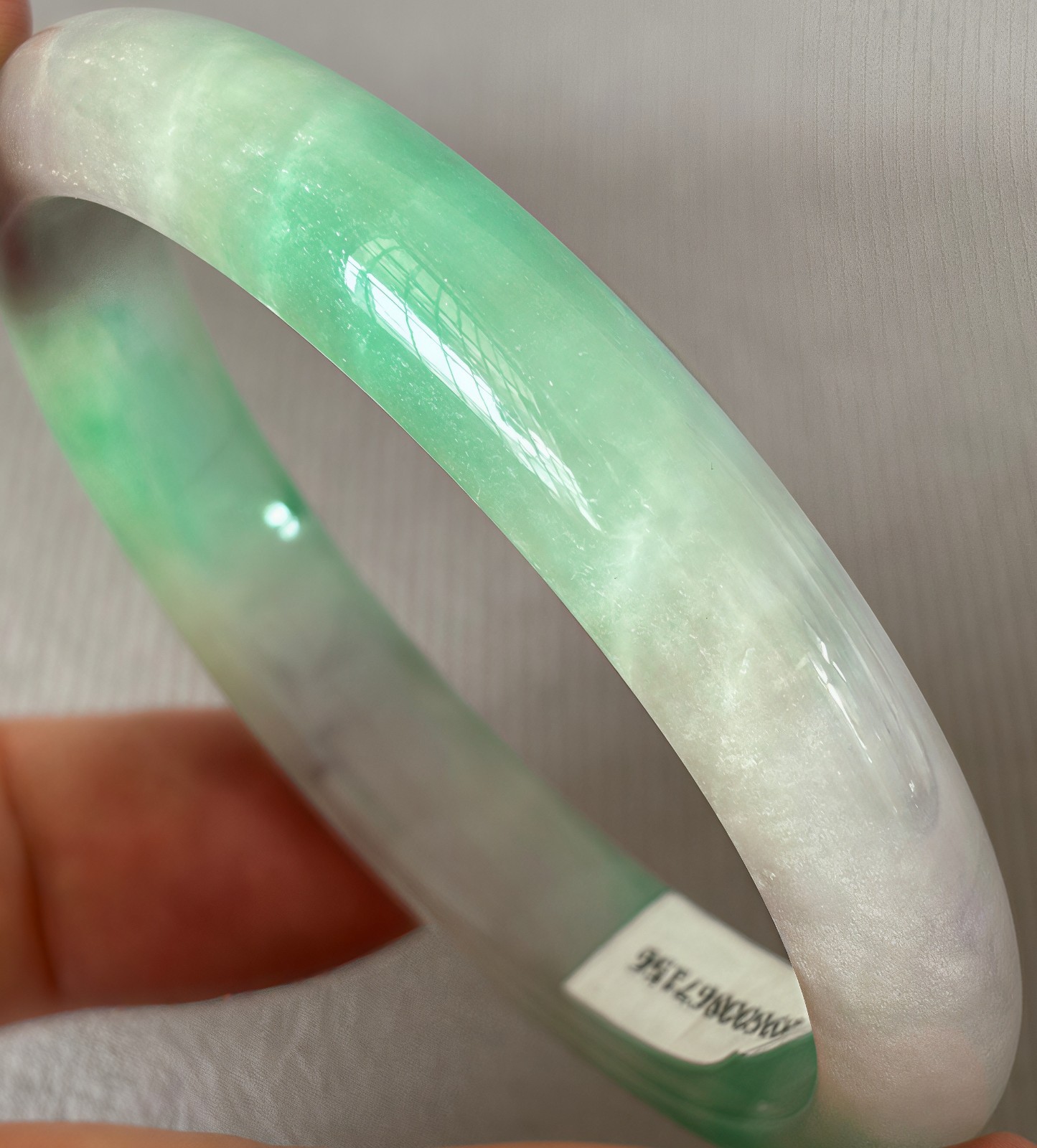 61mm Natural Green Jadeite Jade Bracelets Burma Emerald Jade Bracelet Bangle