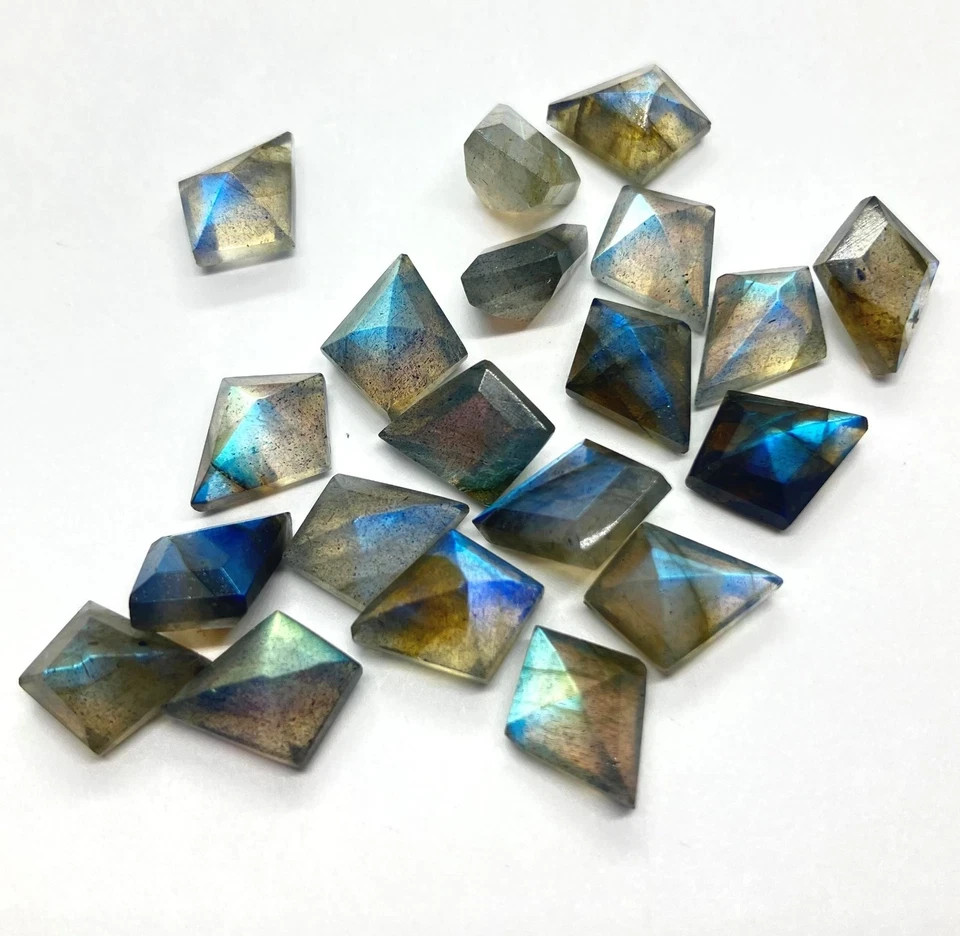 Wholesale Natural Labradorite Faceted Kite Shape Loose Gemstone Lot Jewellery.