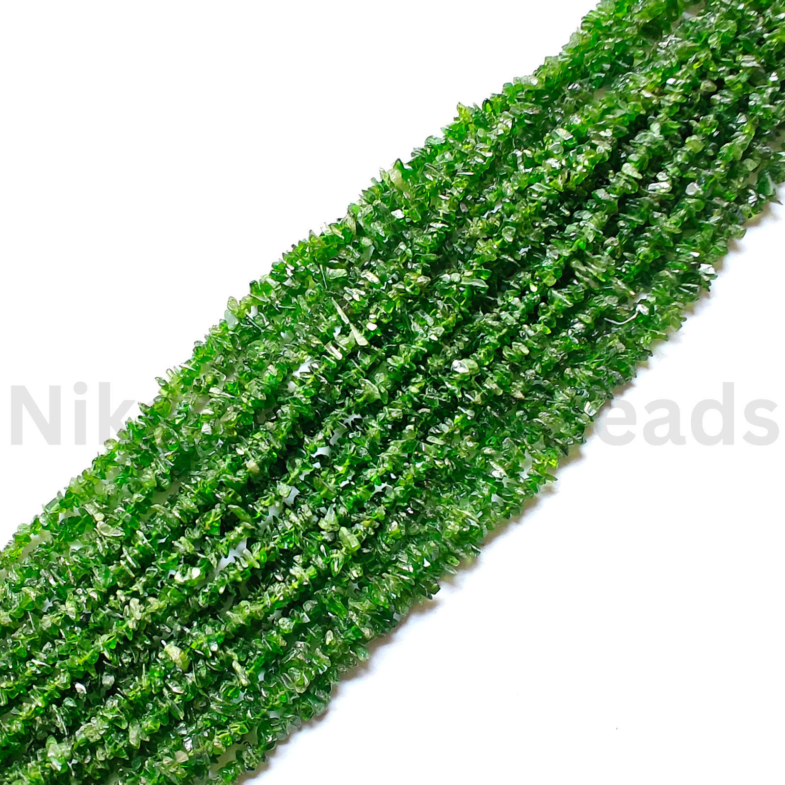 Natural Green Chrome Tourmaline Beads, Faceted Chips Cut Stone, 4.00-7.00 MM.