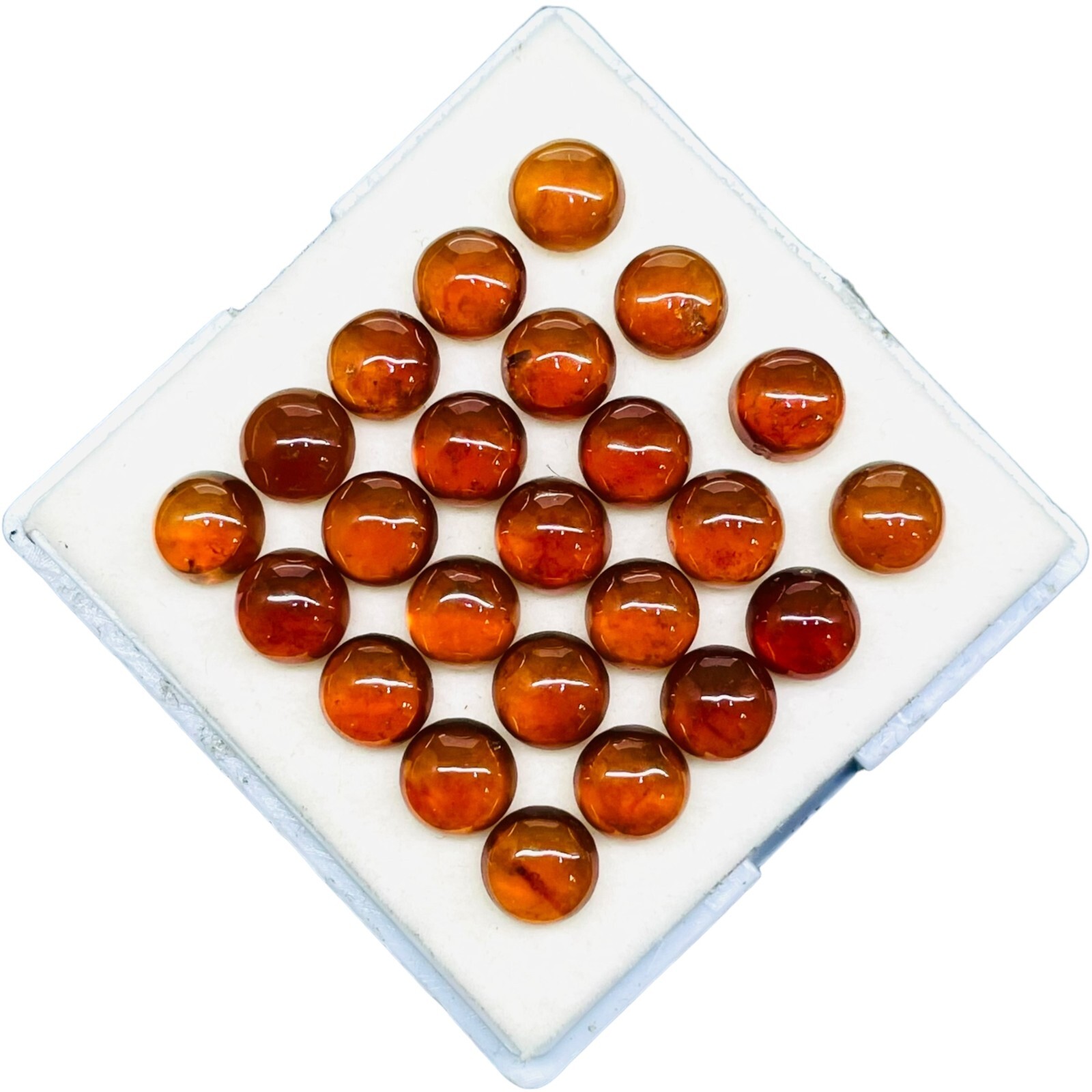 24 Pcs Natural Hessonite Garnet 7mm Round Untreated Loose Untreated Gemstones