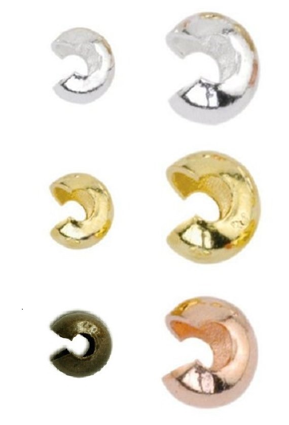 Crimp Covers Beadalon 3, 4, and 5mm. Silver, Gold,Brass,Copper Color 48/100 PCS.
