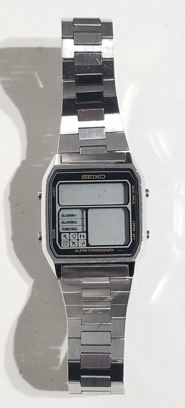 Rare Seiko Running Man D138-4000 Alarm Chronograph Stainless Watch Repair Parts
