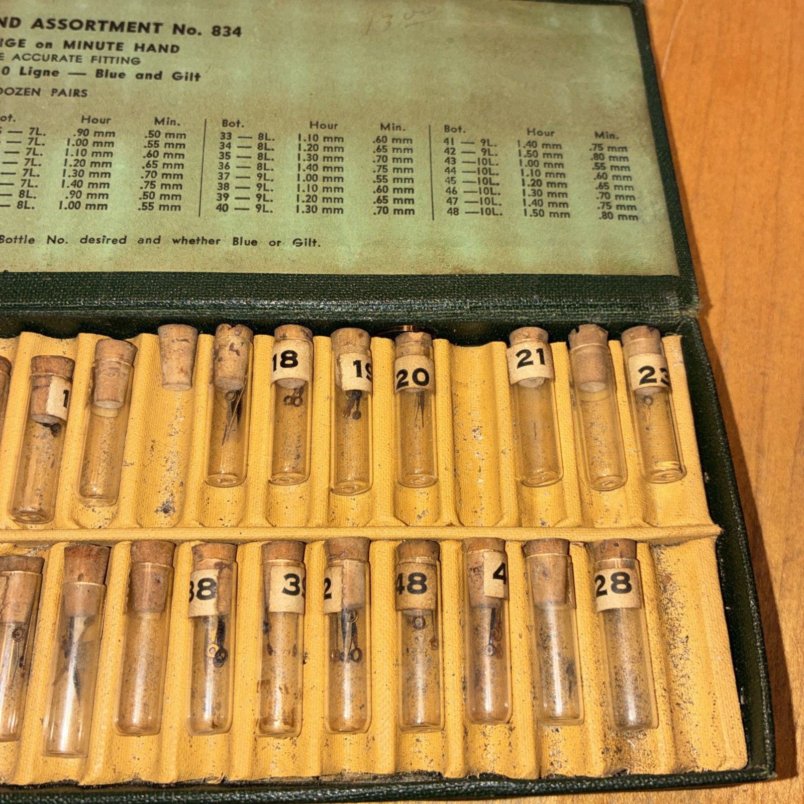 Quick Fit H & M Hand Assortment No. 834 Leaf Pattern 3-10 Ligne Blue & Gilt