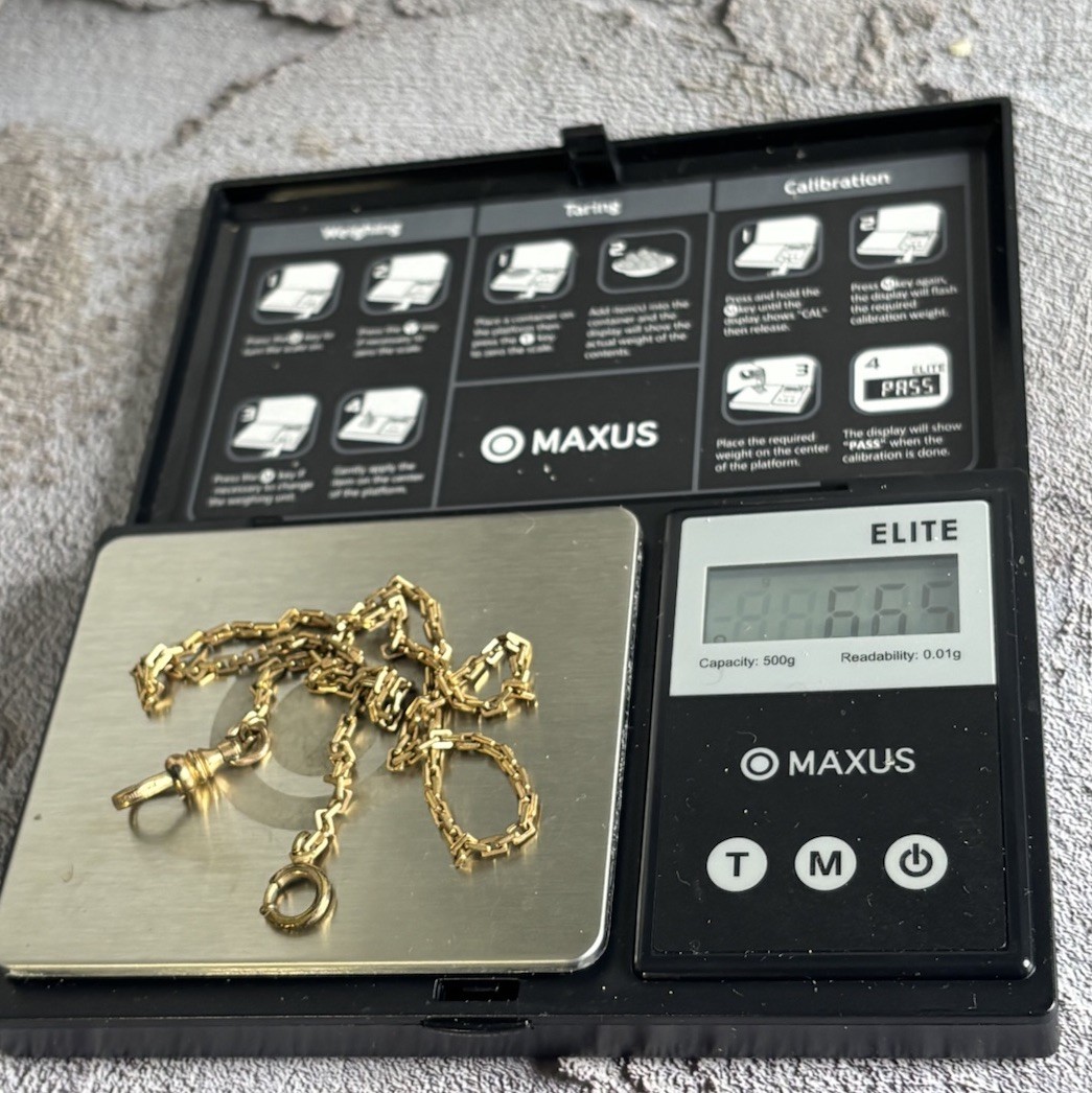 1920’s Antique Finberg Mfg Co 12K Gold Filled Pocket Watch/Fob Chain 6.65 Grams