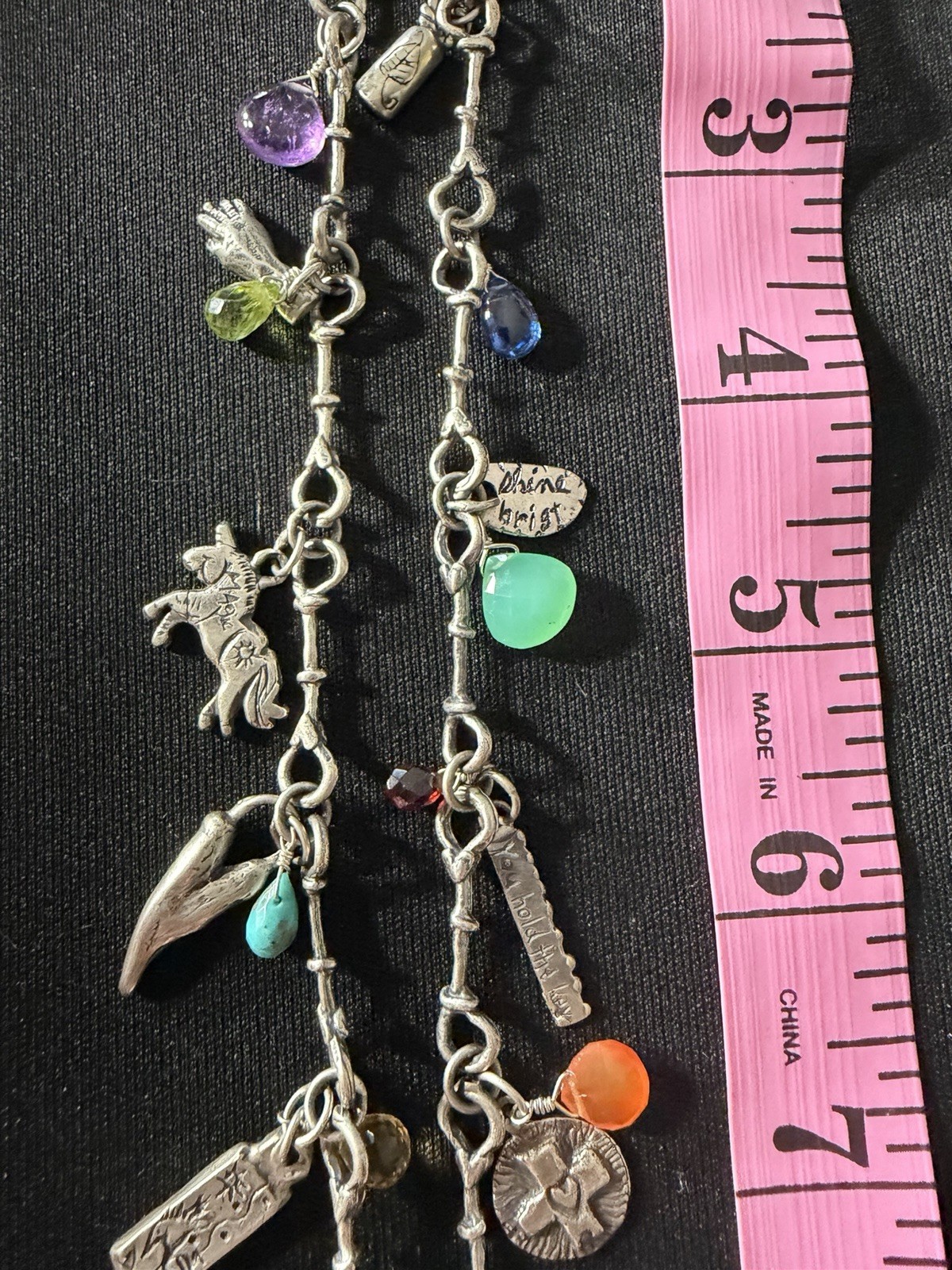 Jes Maharry Necklace, Only Love Charms, Gemstones, and Sterling Silver