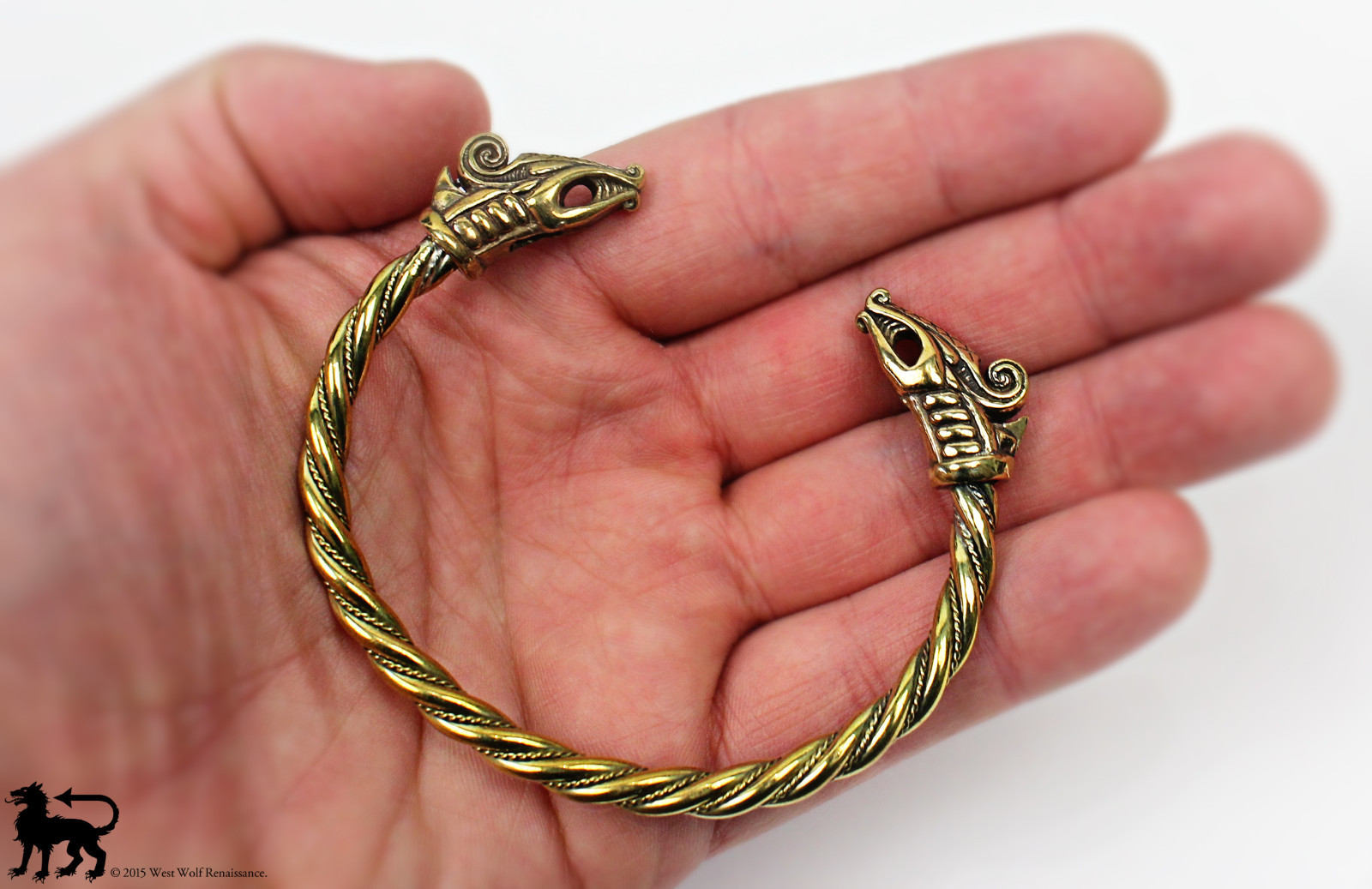 Viking Dragon Bracelet/Torc/Torque — Norse/Medieval/Jewelry/Skyrim/gold/serpent