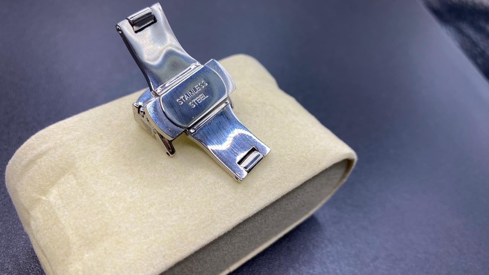 16mm Seiko deployment clasp silver stainless steel buckle for leather strap band