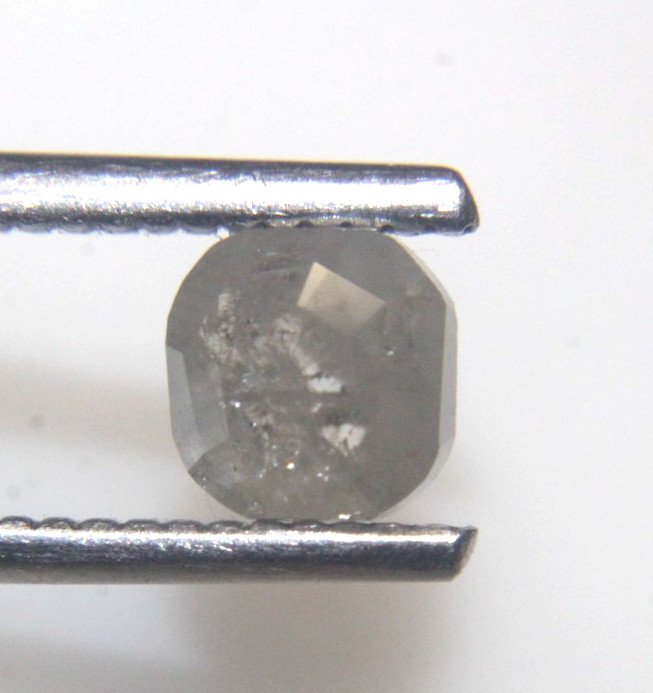 1.00cts Natural Gray White Cushion Shape Rose Cut Diamond 5.60×5.43×2.89 MM