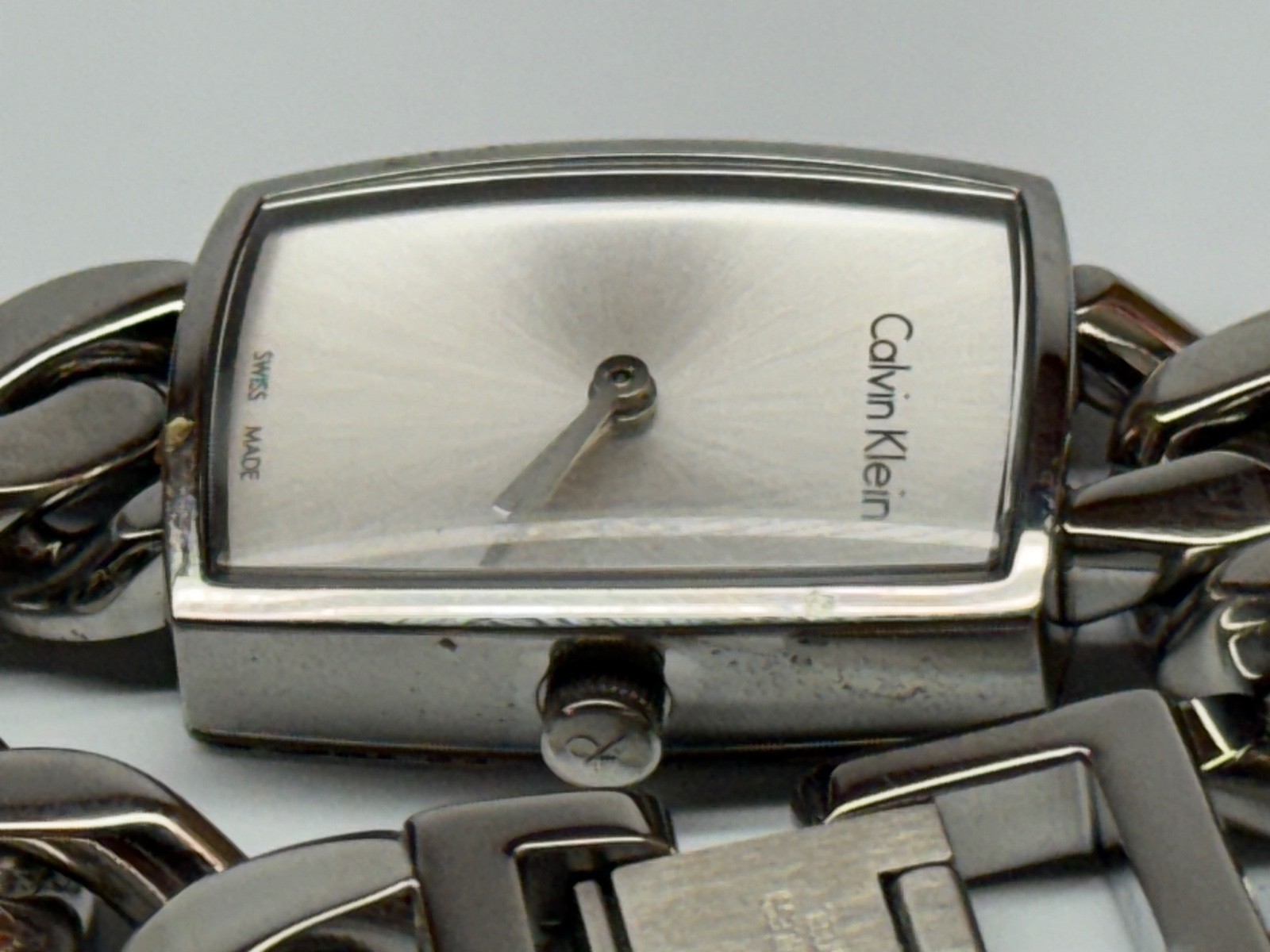 Women’s Calvin Klein Swiss Made Watch K5D 2M1 Stainless Steel Silver Tone Chain