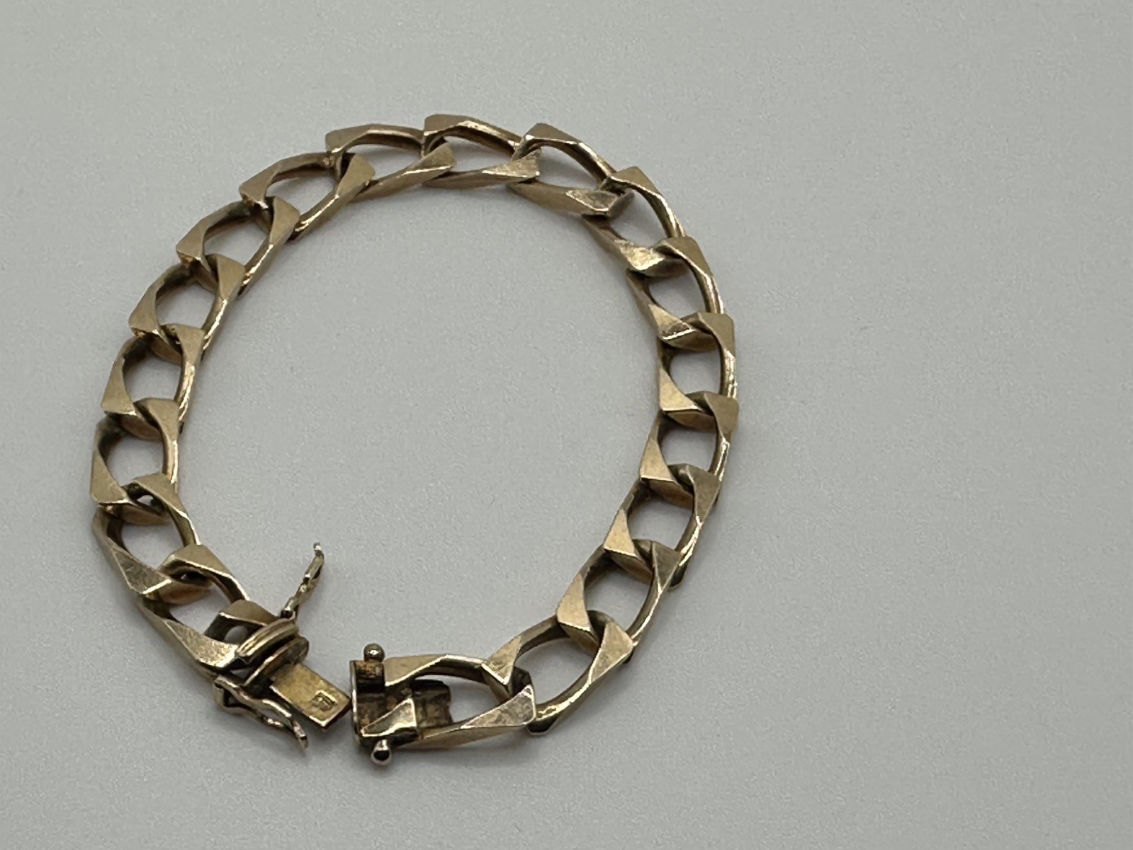 9ct 375 Yellow Gold Cuban Link Bracelet 12.66g 7.5 inches