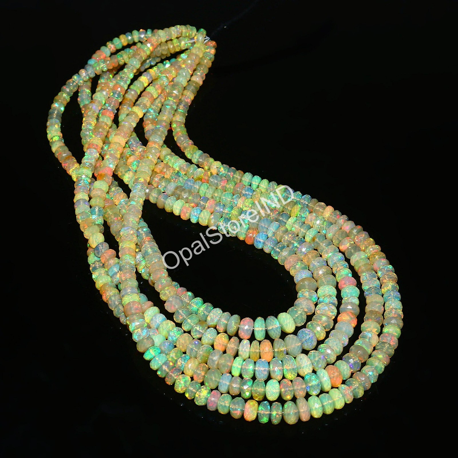 8-13 mm Natural Ethiopian Fire Opal Beads Faceted roundell beads Gemstone 551