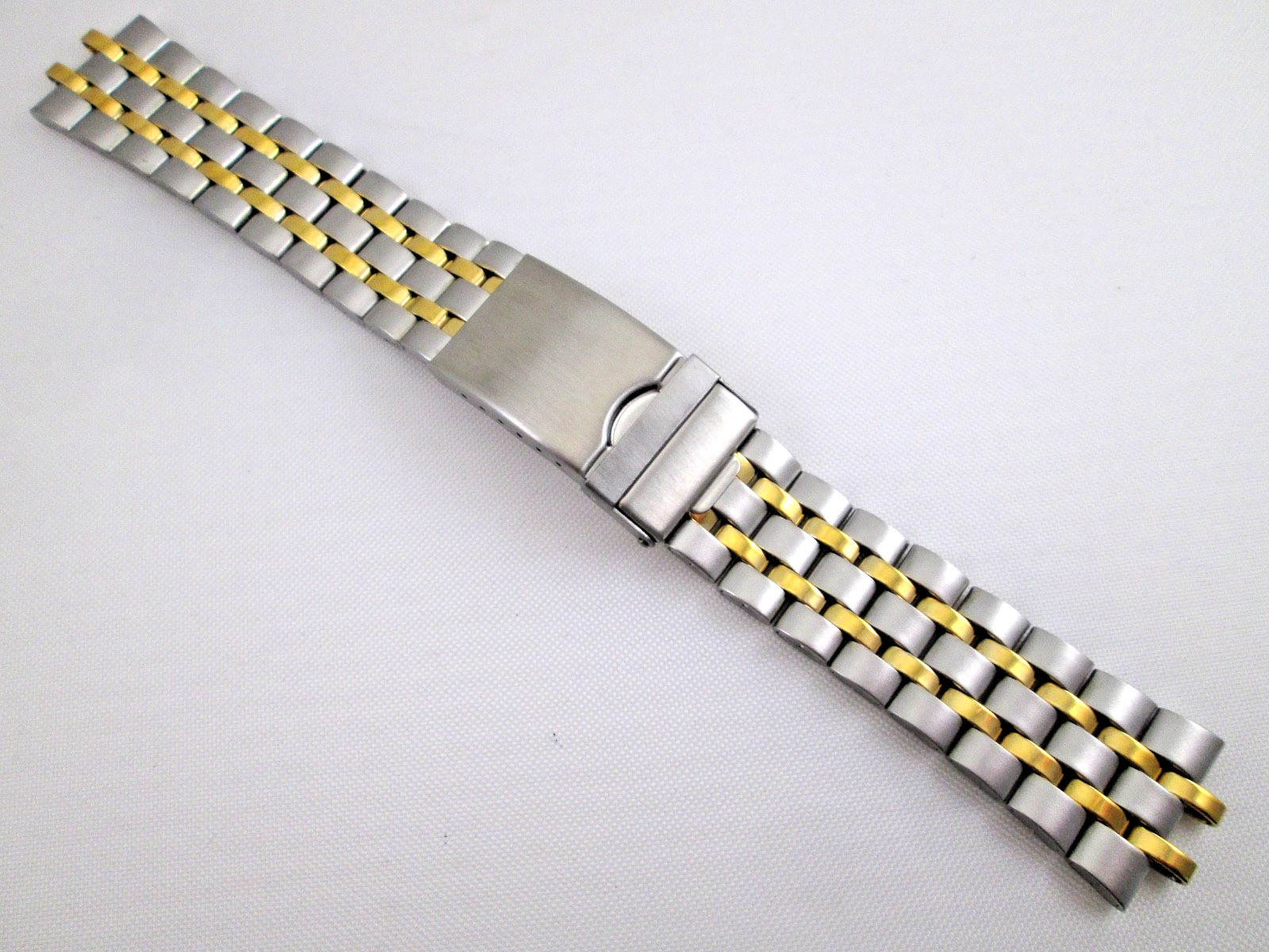 2.5mm 10mm 22mm lug size men’s st. steel watch band two tone fold over clasp